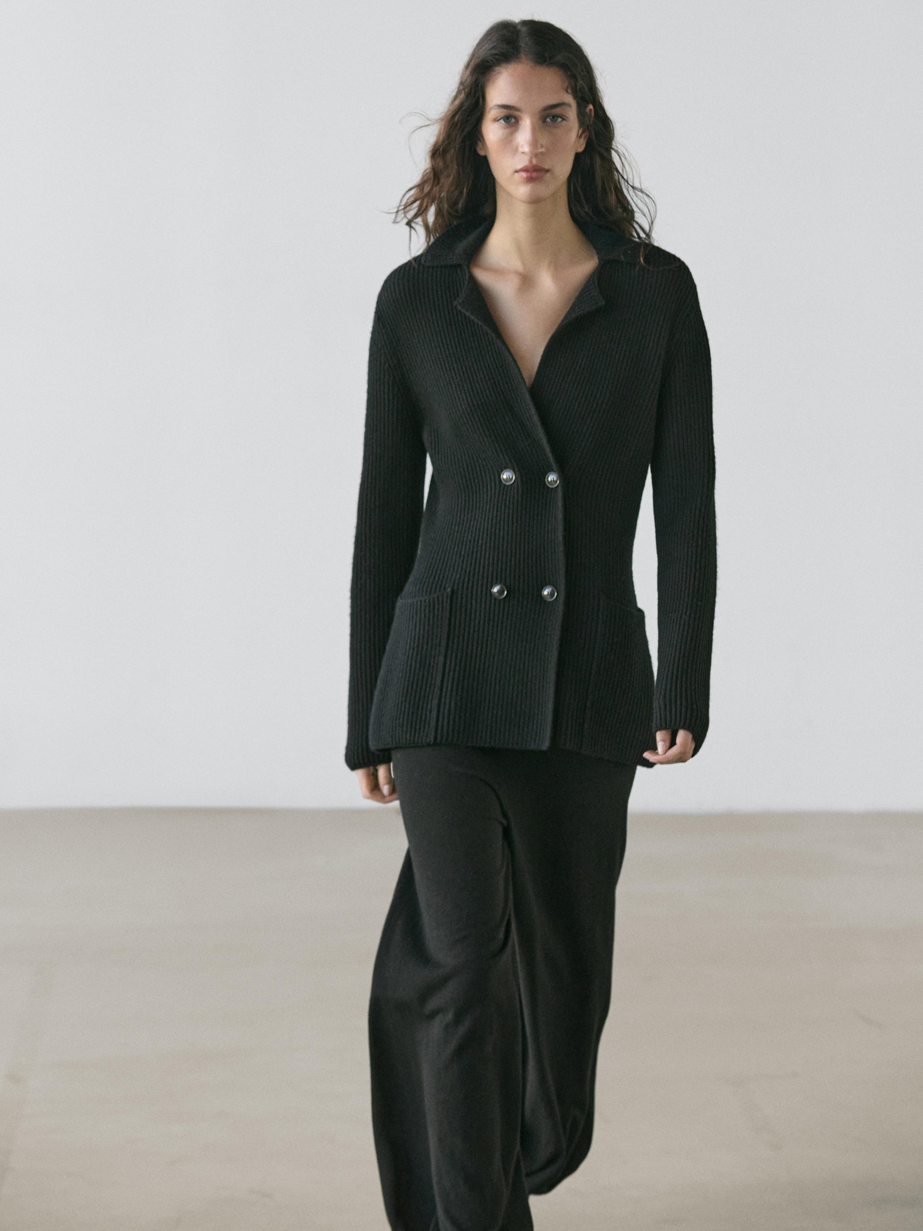 كارديغان صوف بصف أزرار مزدوج