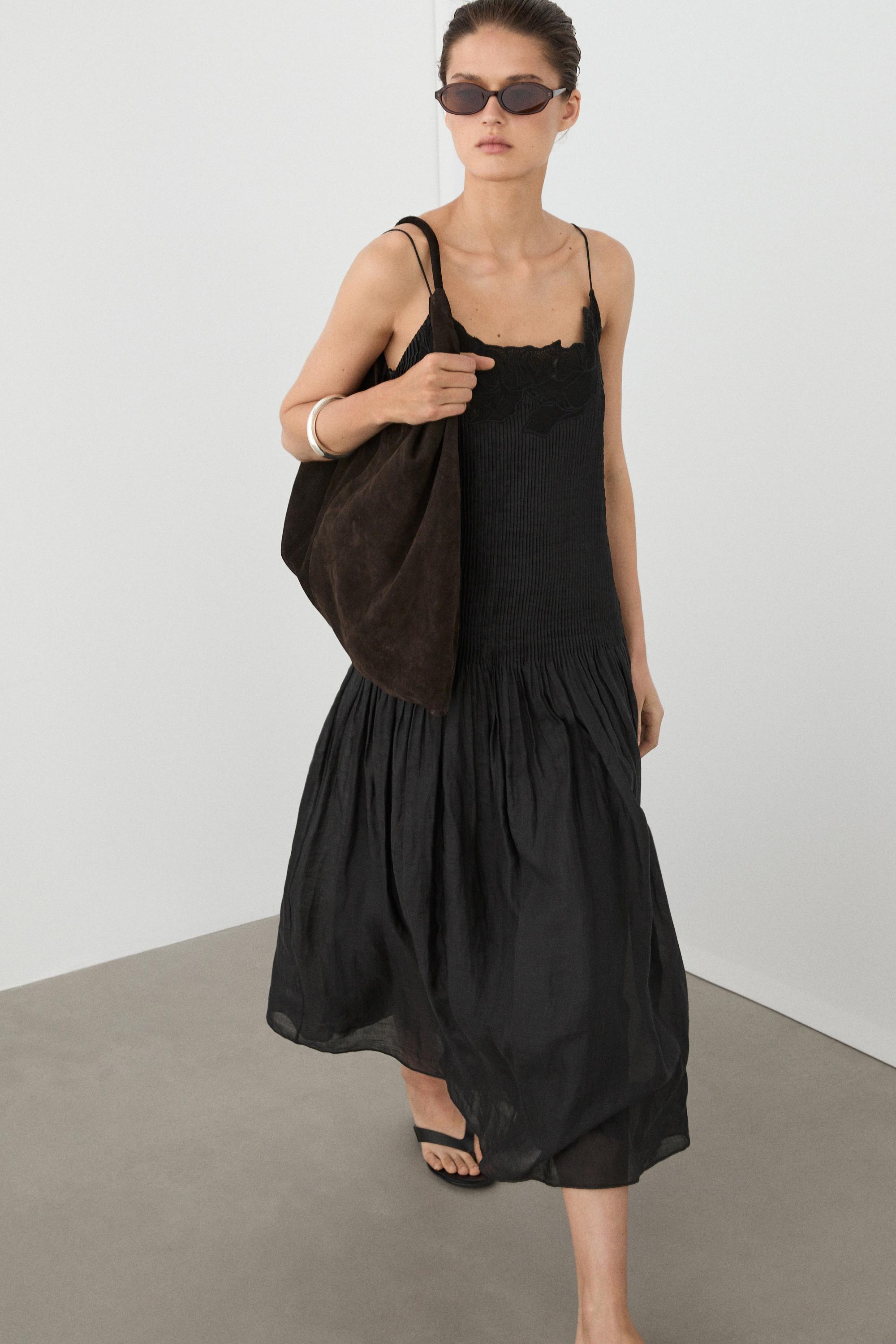 grey midi dress zara ZARA. Grey midi dress with textured opening. Size XS – Hibuy market main image 0