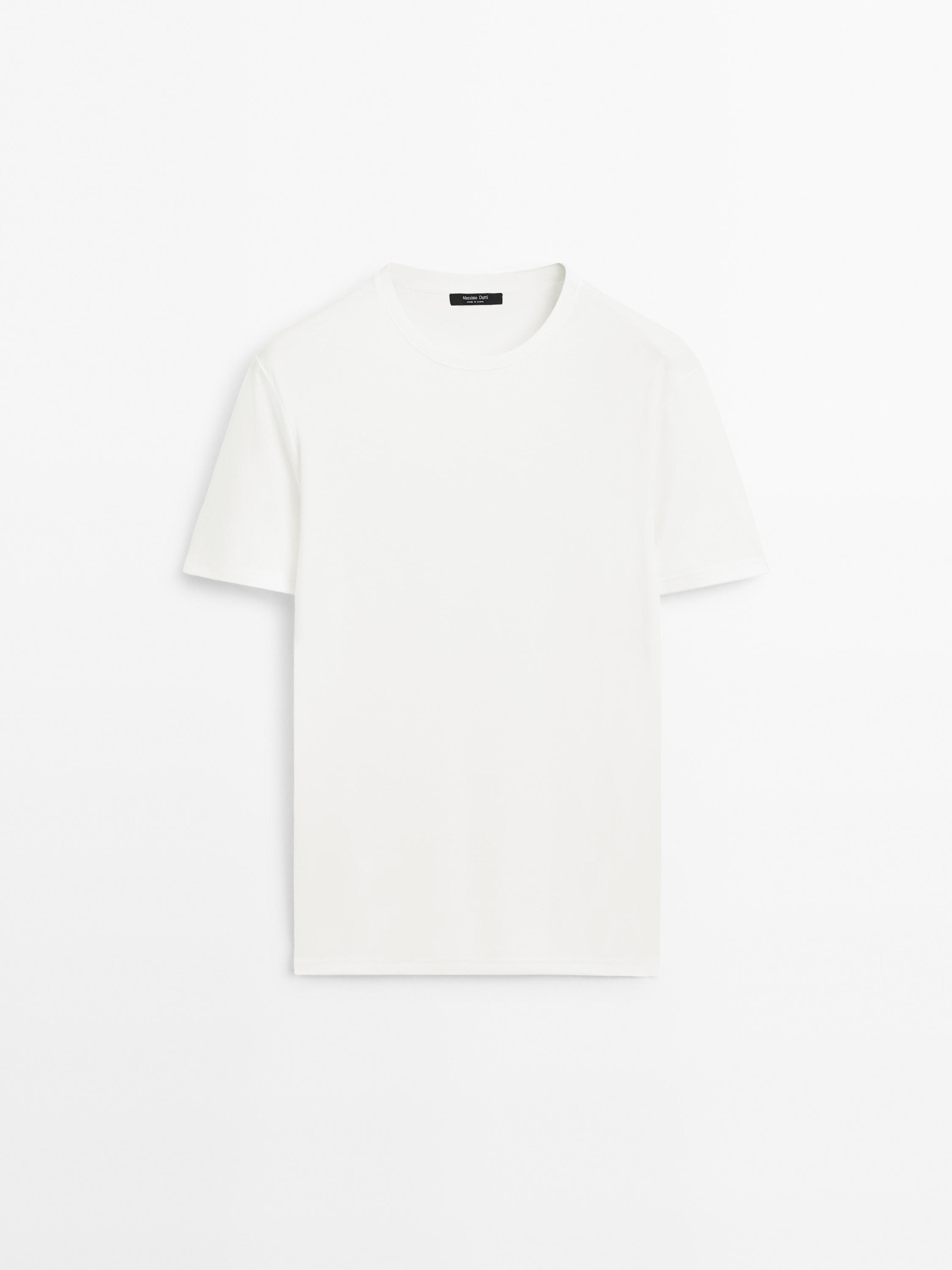 100% mercerised cotton T-shirt — CREAM