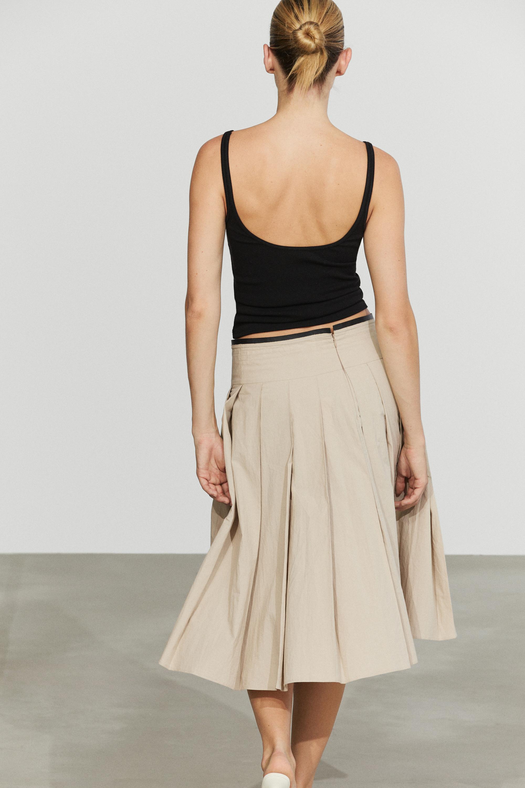 Strappy cotton blend top