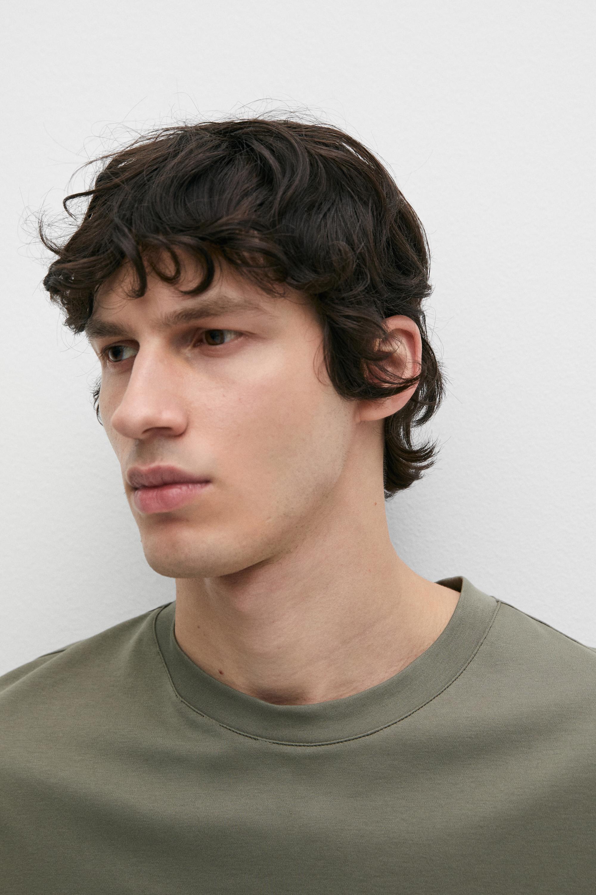 100% cotton short-sleeve T-shirt — PALE KHAKI