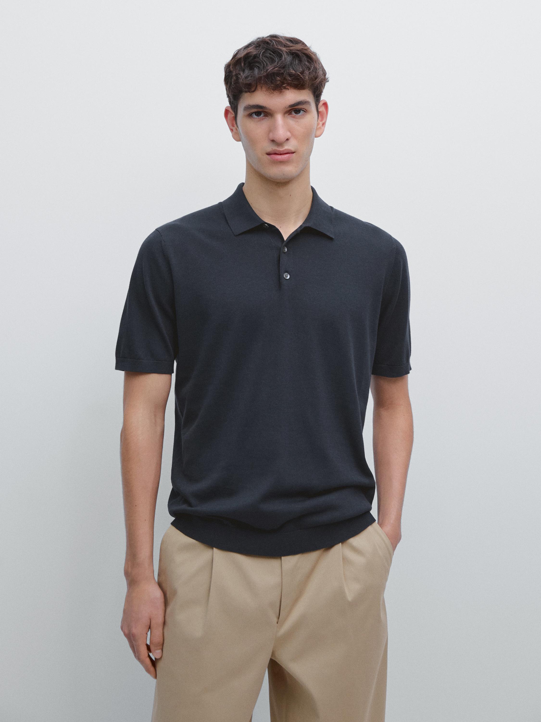 100% cotton knit short sleeve polo shirt