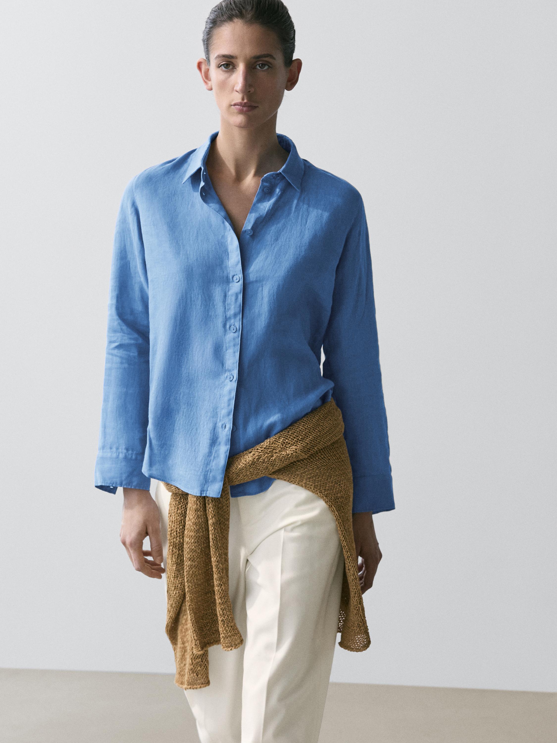 Рубашка из струящегося 100% льна