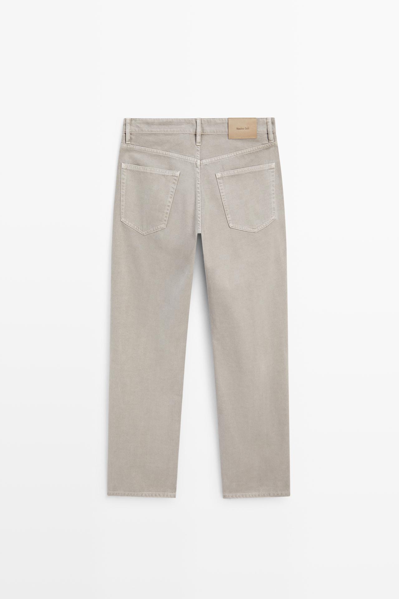 Tapered-fit denim-effect pants — STONE