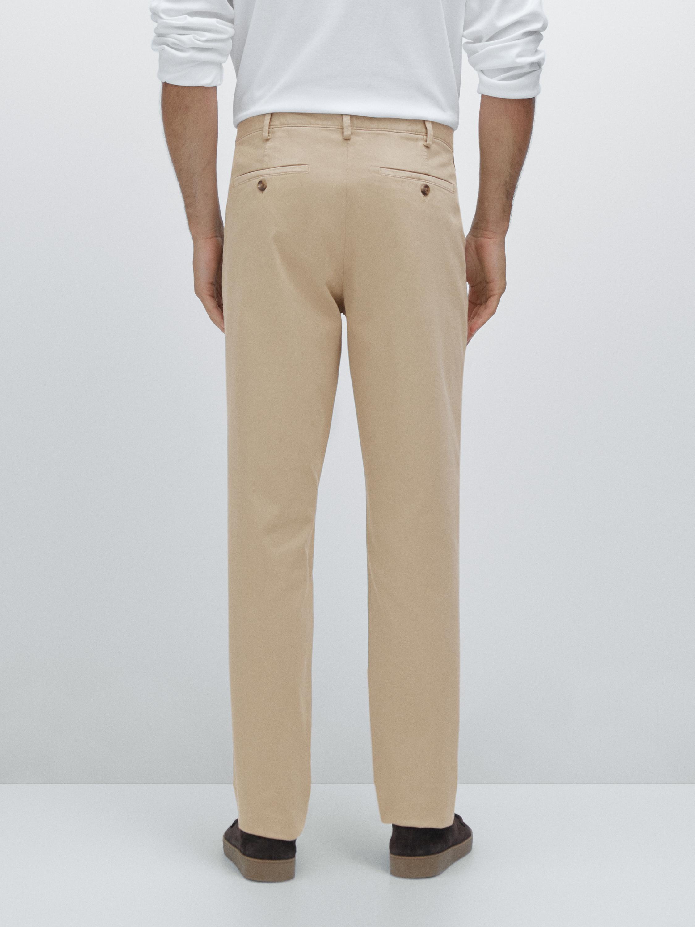 Slim fit textured trousers
