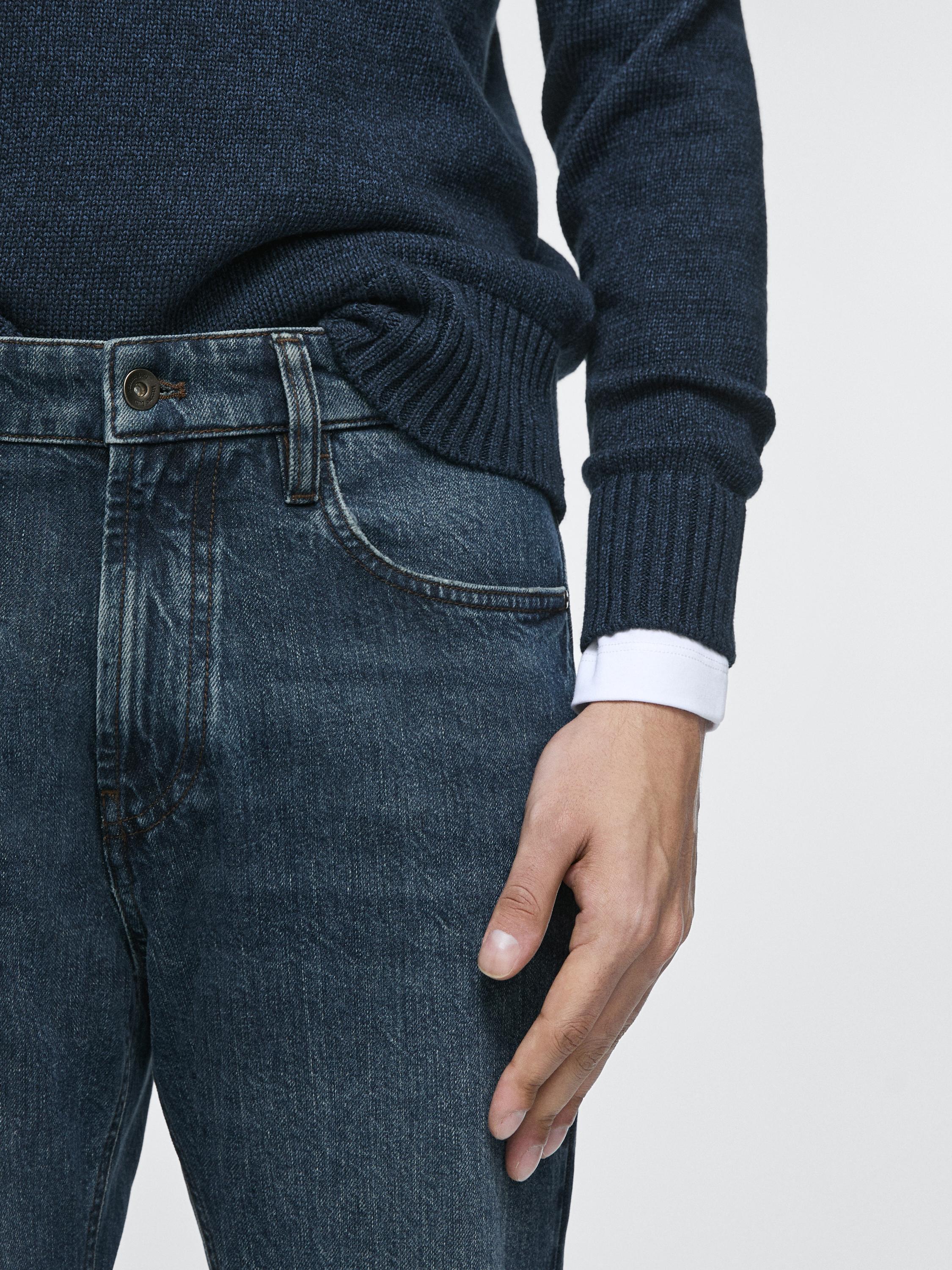 Tapered fit jeans — DARK BLUE