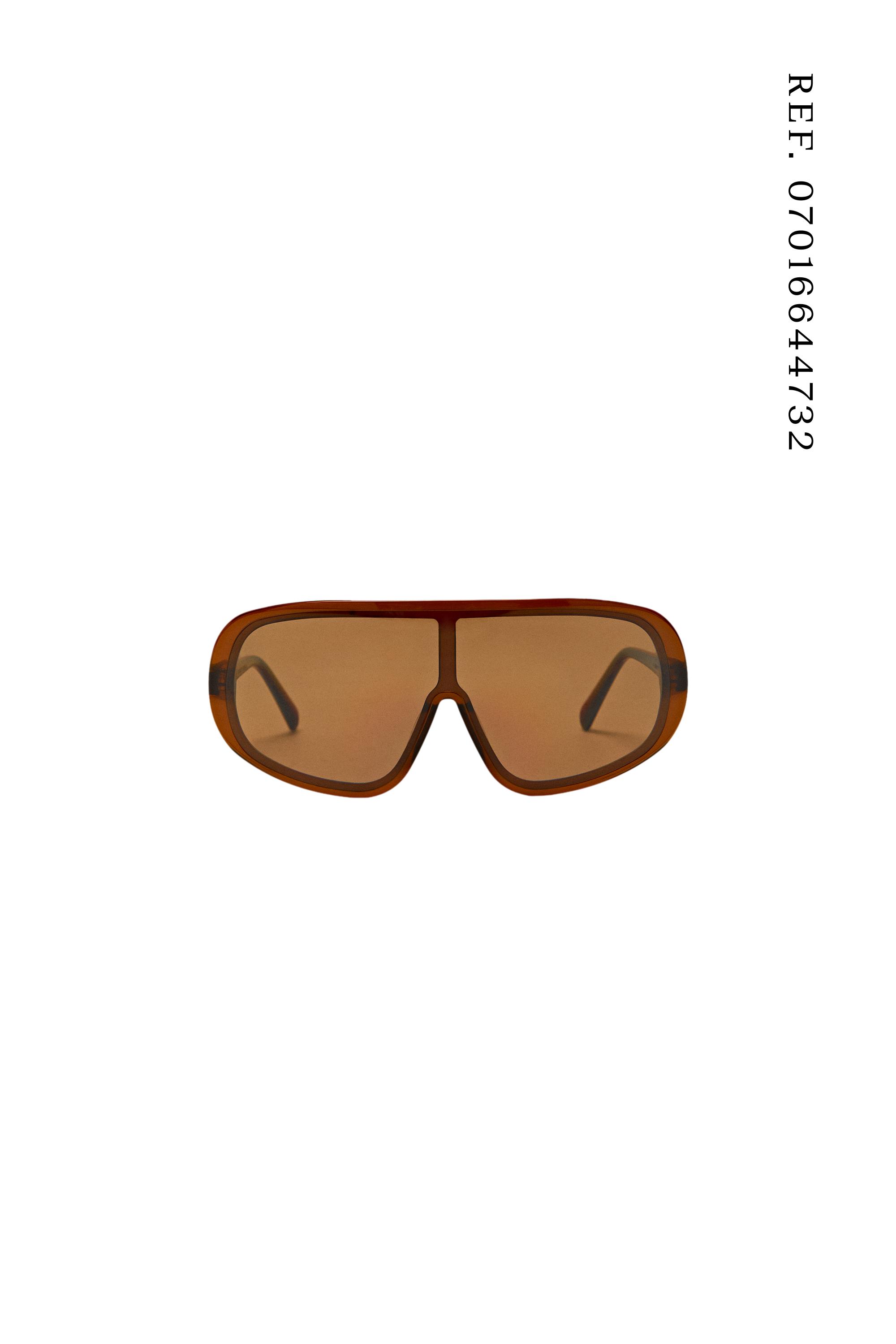 Oversized wrap sunglasses — Caramel