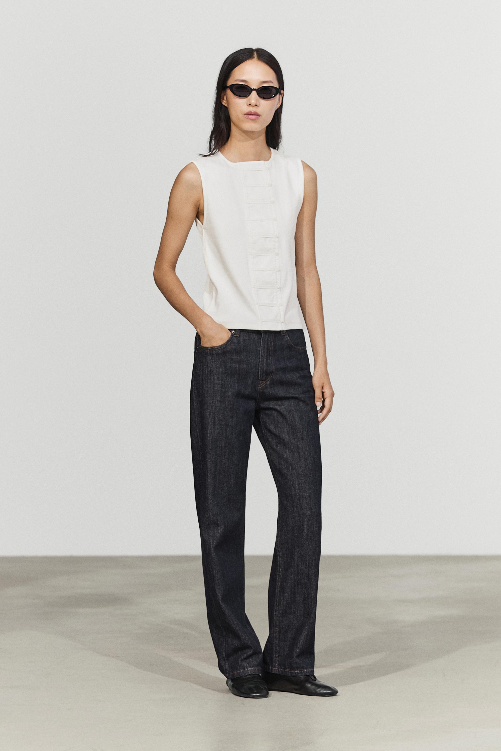 Massimo Dutti Düğme detaylı pamuk karışımlı t-shirt görsel 8
