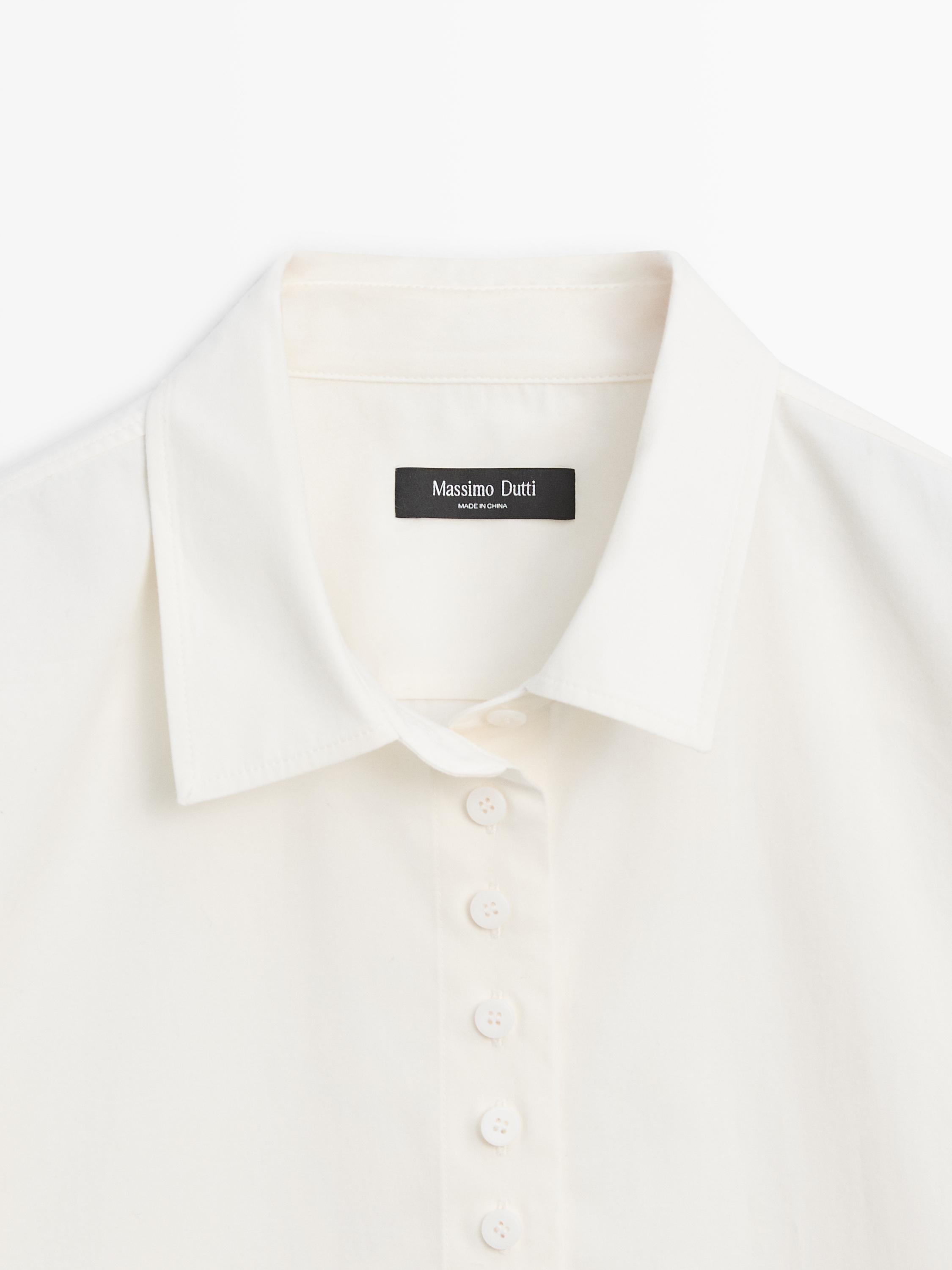 100% cotton shirt with button details — Off white