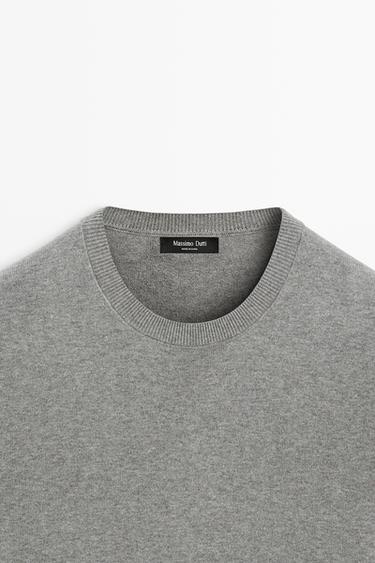 Cotton blend knit sweater — ANTHRACITE GREY 9