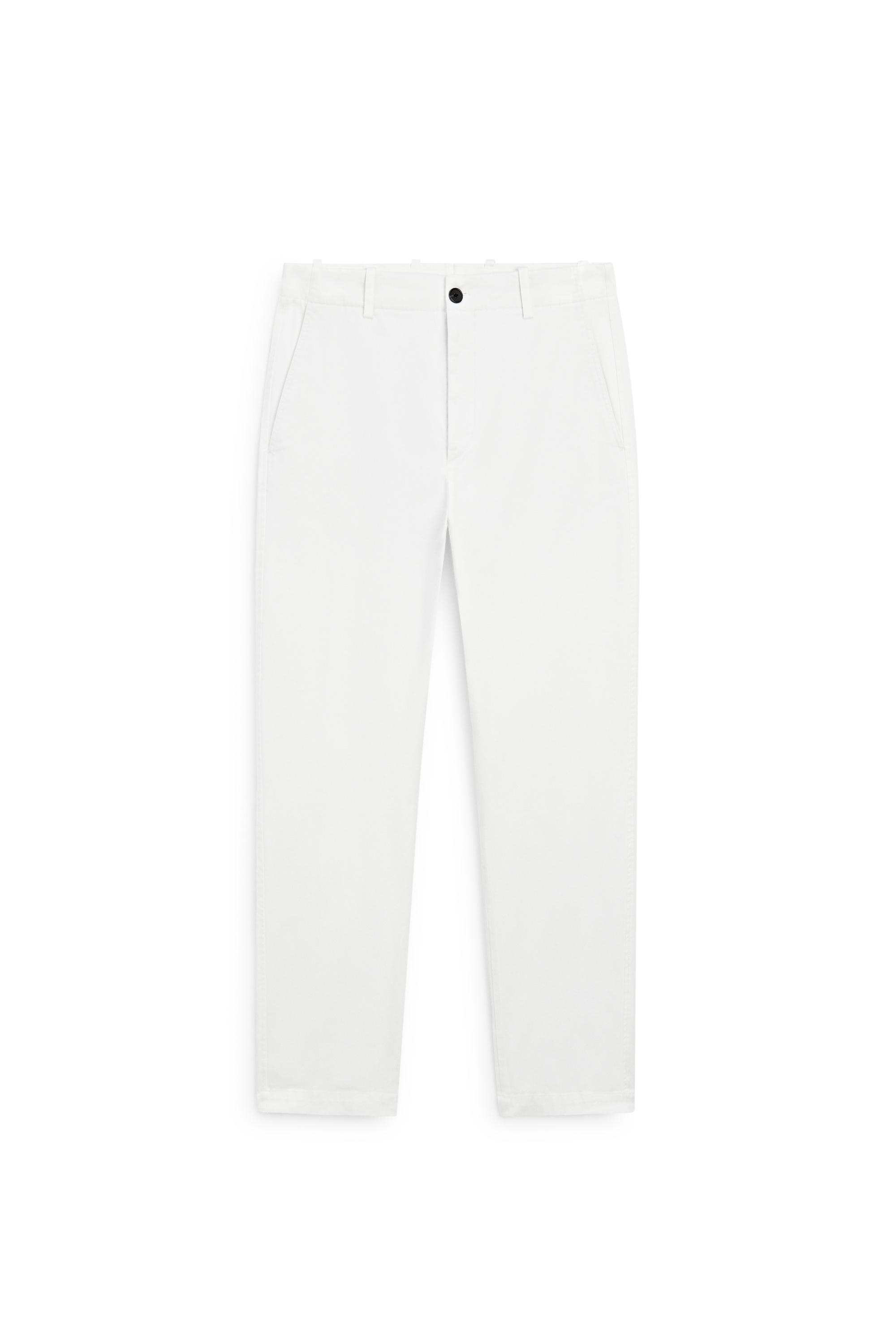 Cotton blend straight-leg pants — Off white
