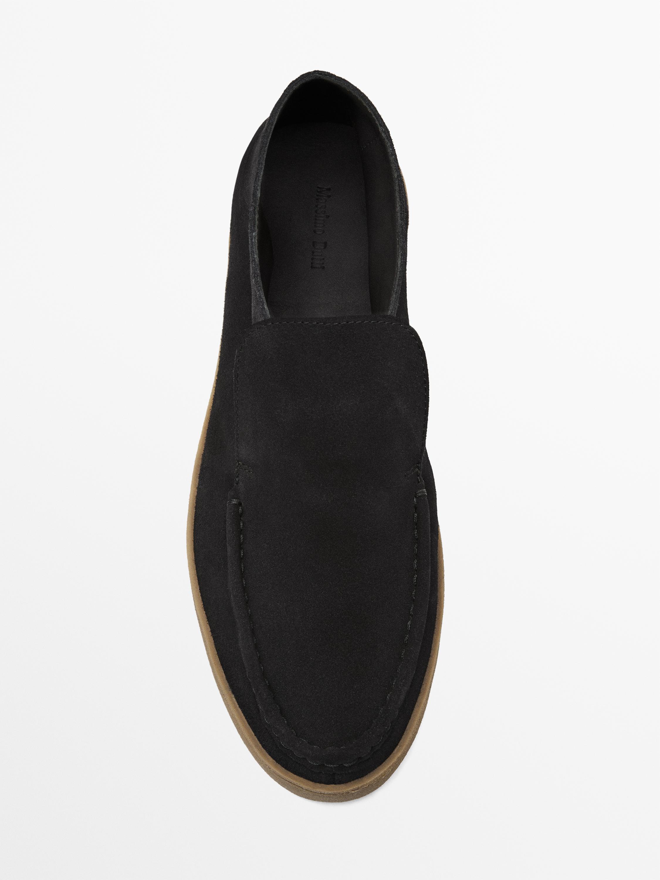 Split leather boot-style shoes