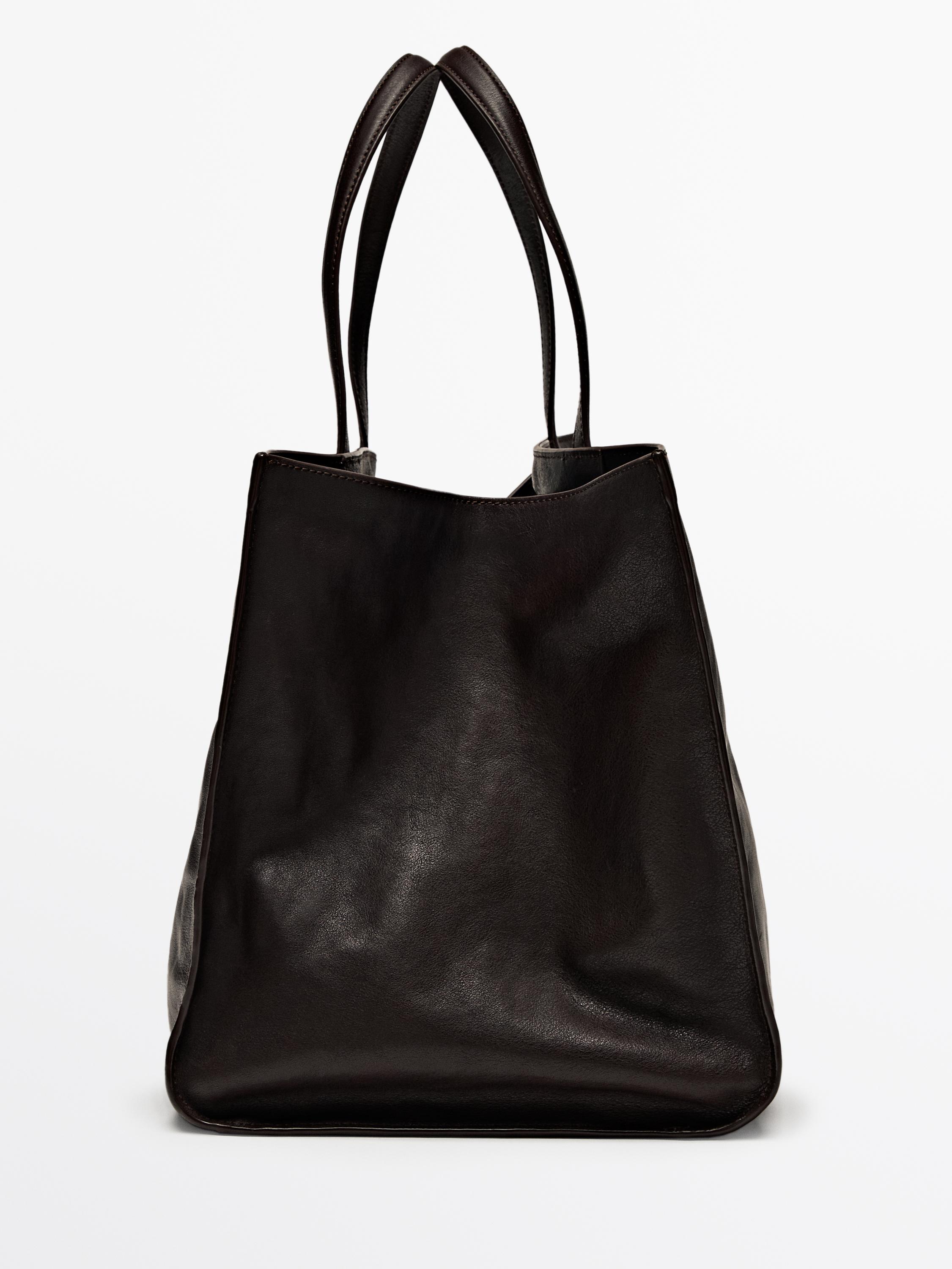 Nappa leather maxi tote bag