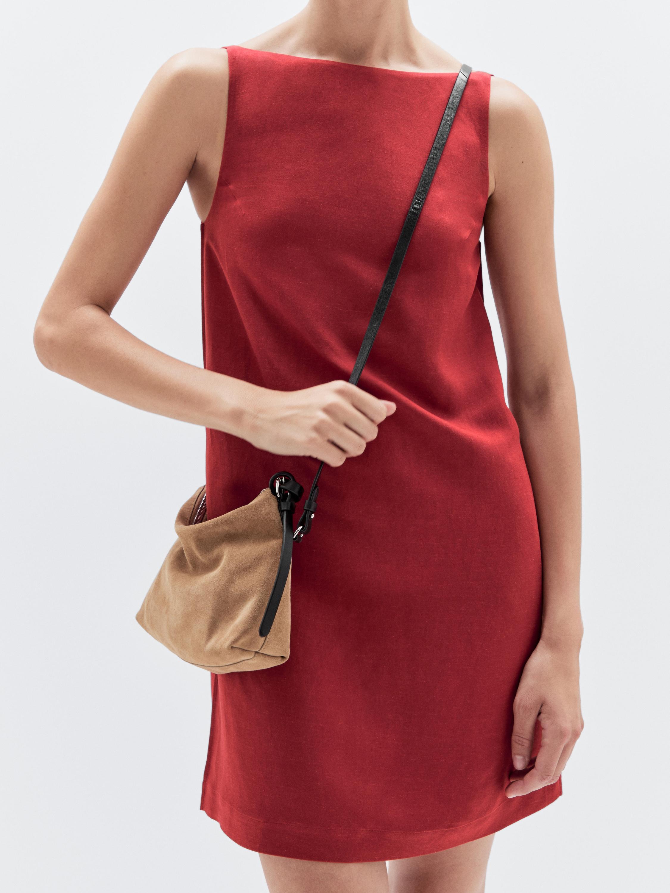 Small split suede leather bag