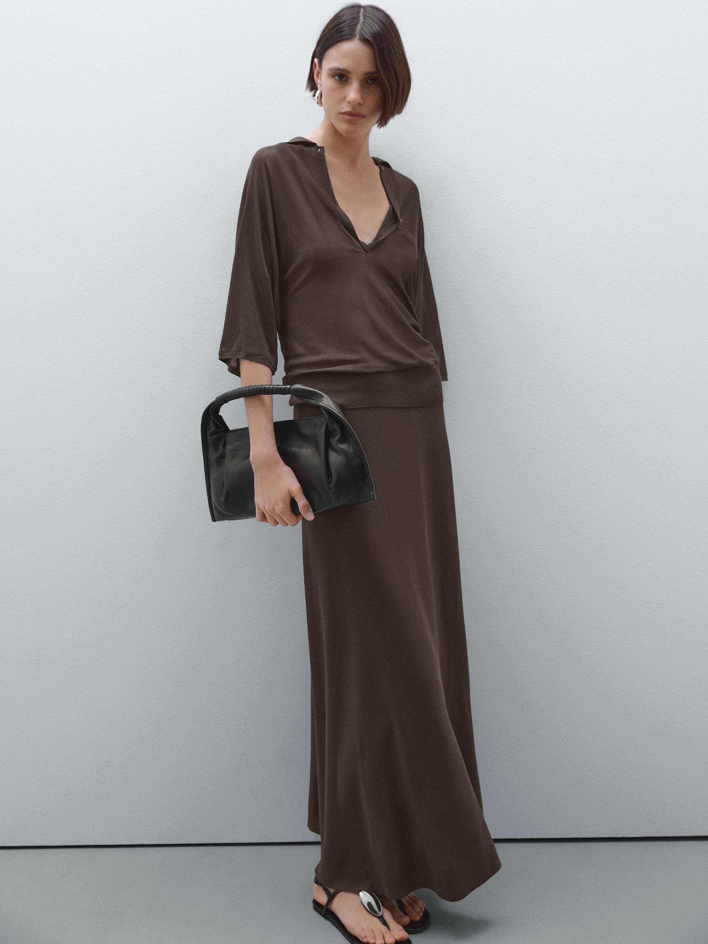 Long flared skirt