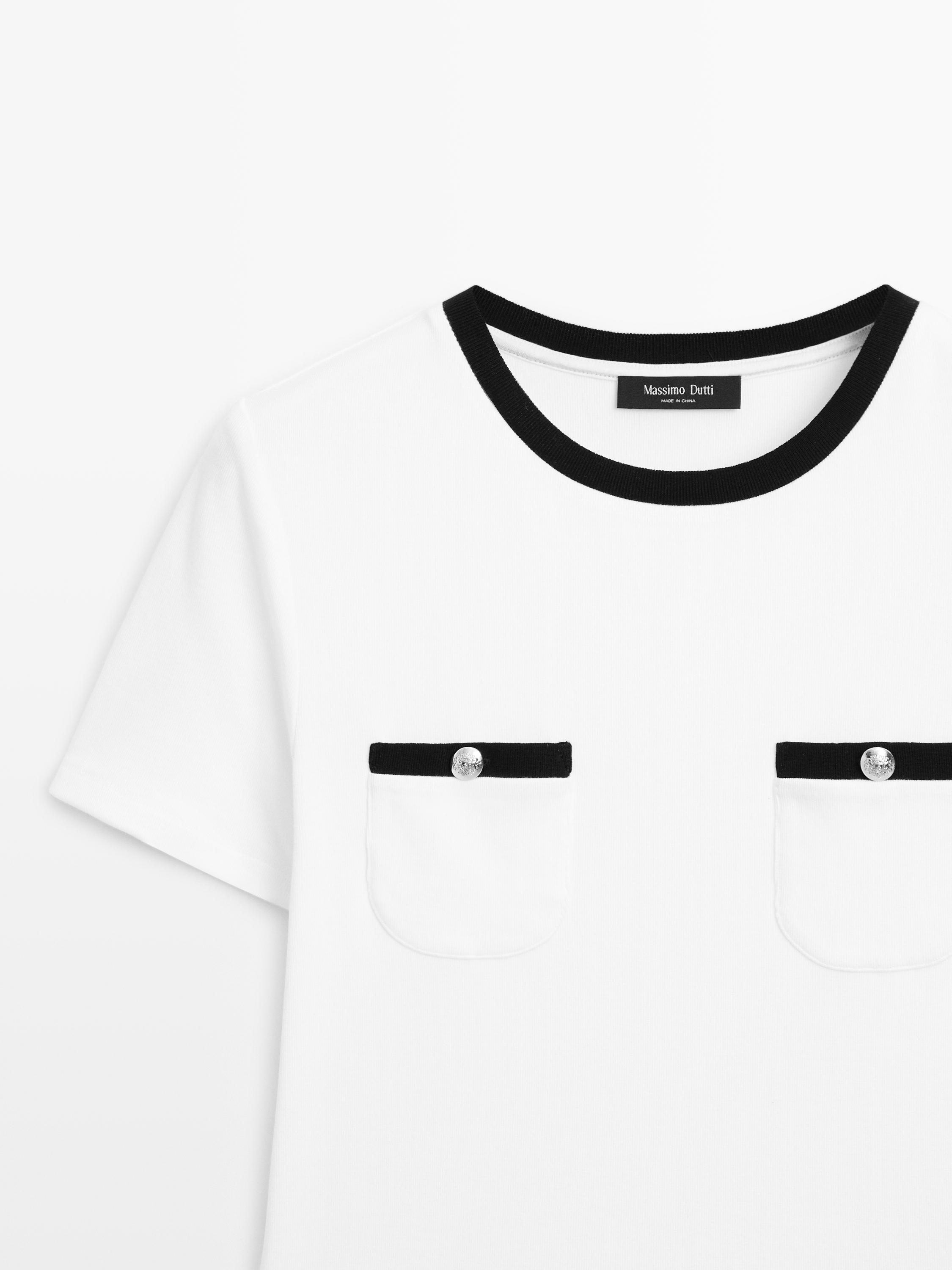 Camiseta manga corta detalle bolsillos