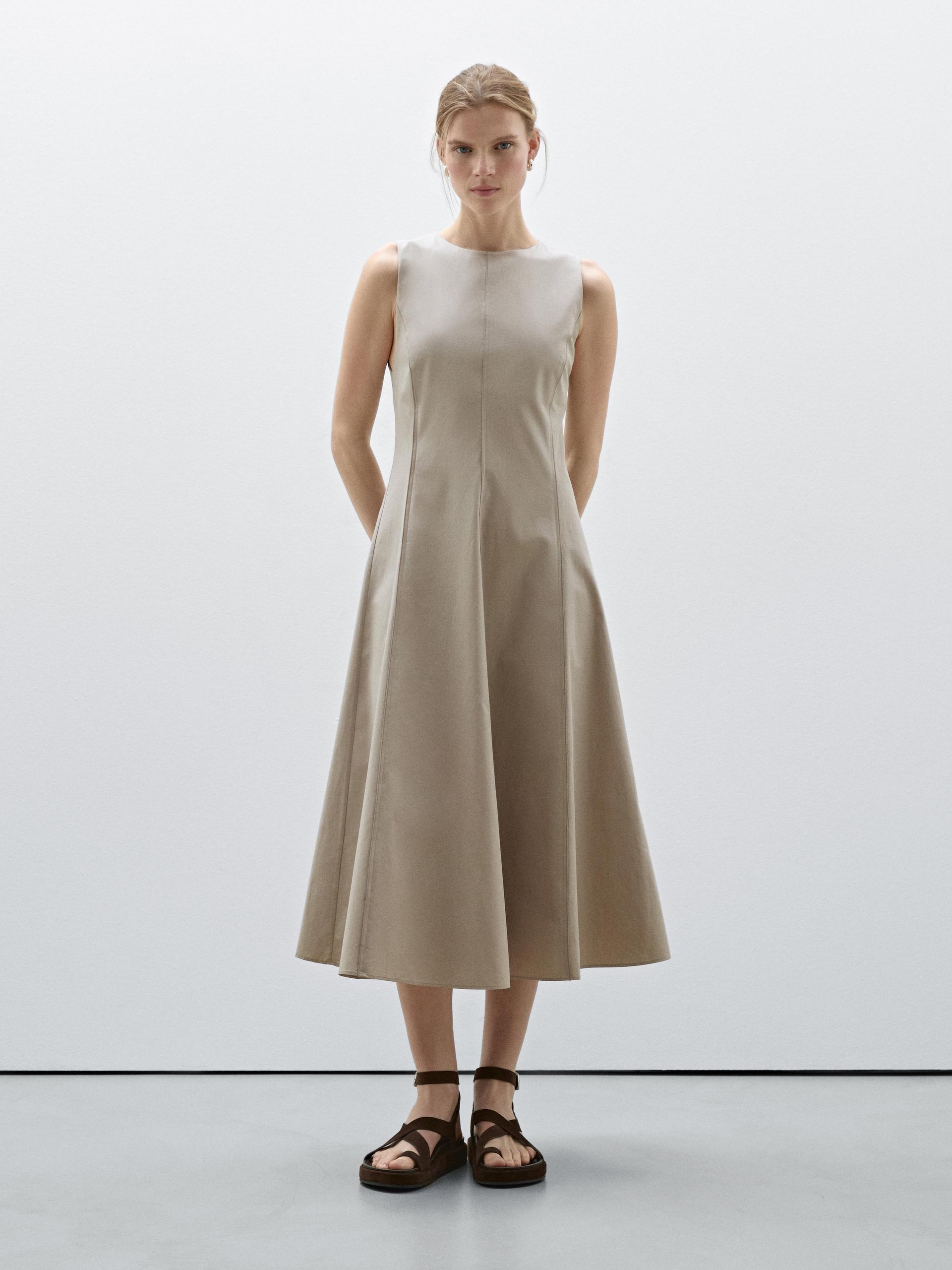 Robe Volant SPRINGFIELD 7.t.a.Vestido Midi MC Crochet Robe Décontractée, Marron (Marrón Óxido), X-Small