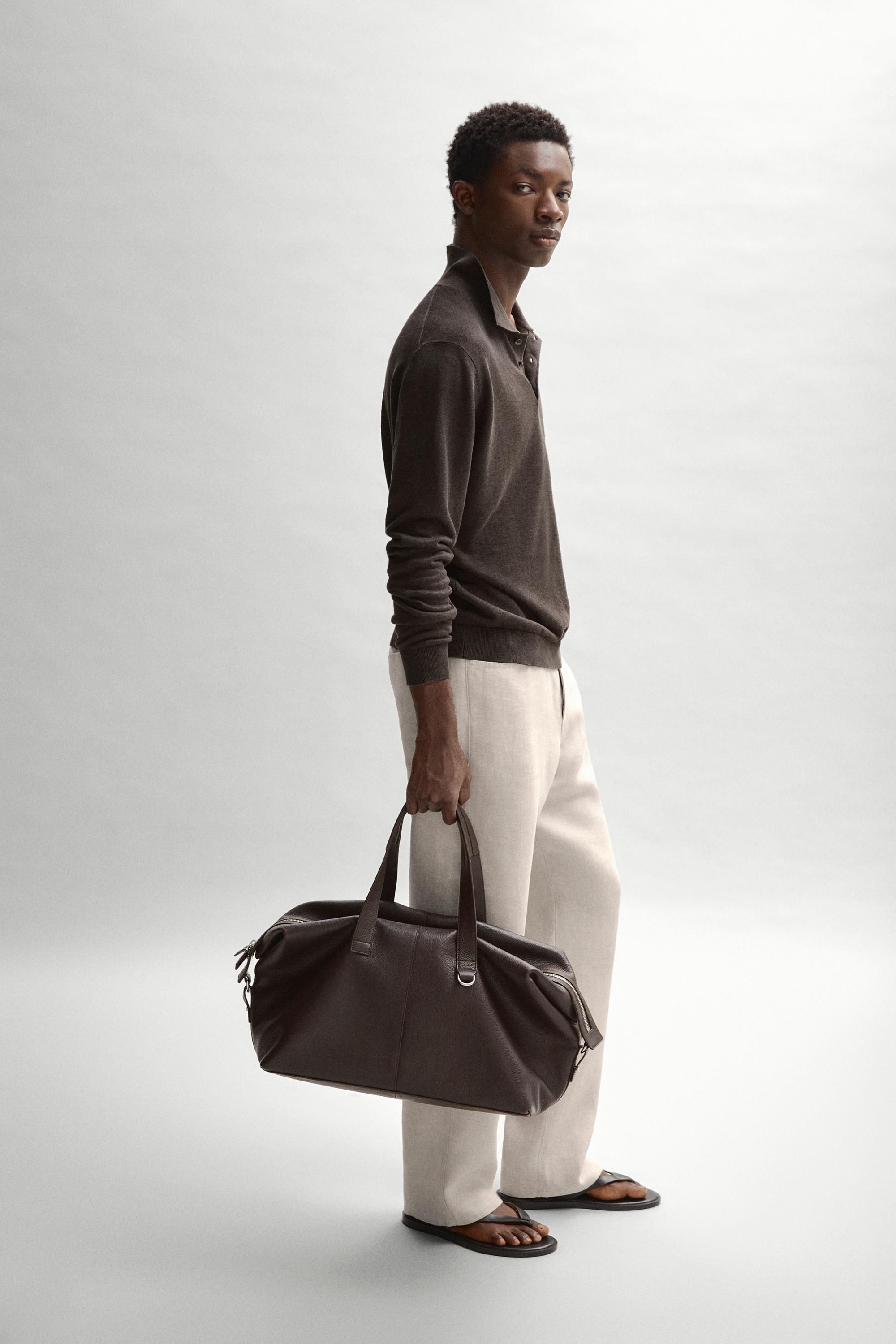 Mala Duffle de pele napa