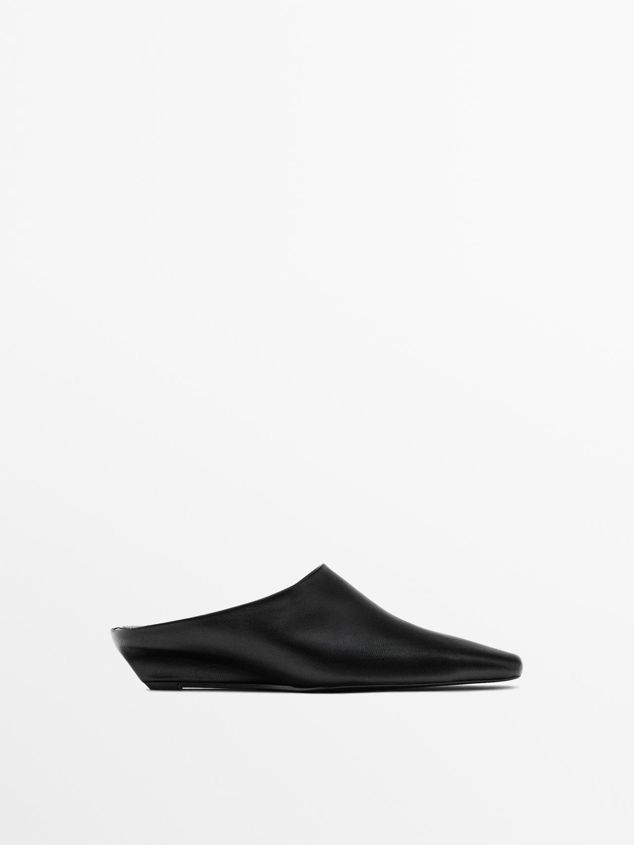Mules De Tacão Com Cunha - Preto - 40 - Massimo Dutti - Mulher