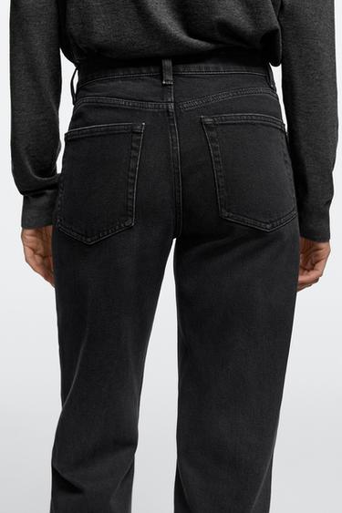 High-waist cropped straight-leg jeans — BLACK 5