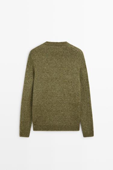 Flecked cotton-blend knit sweater — GREEN 6