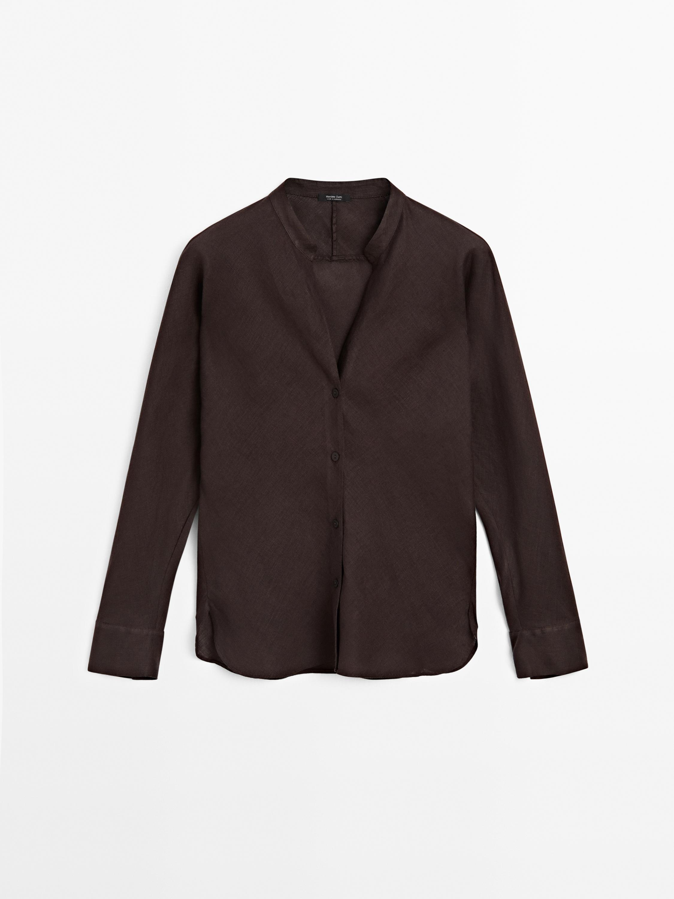 Mao collar shirt 100% linen