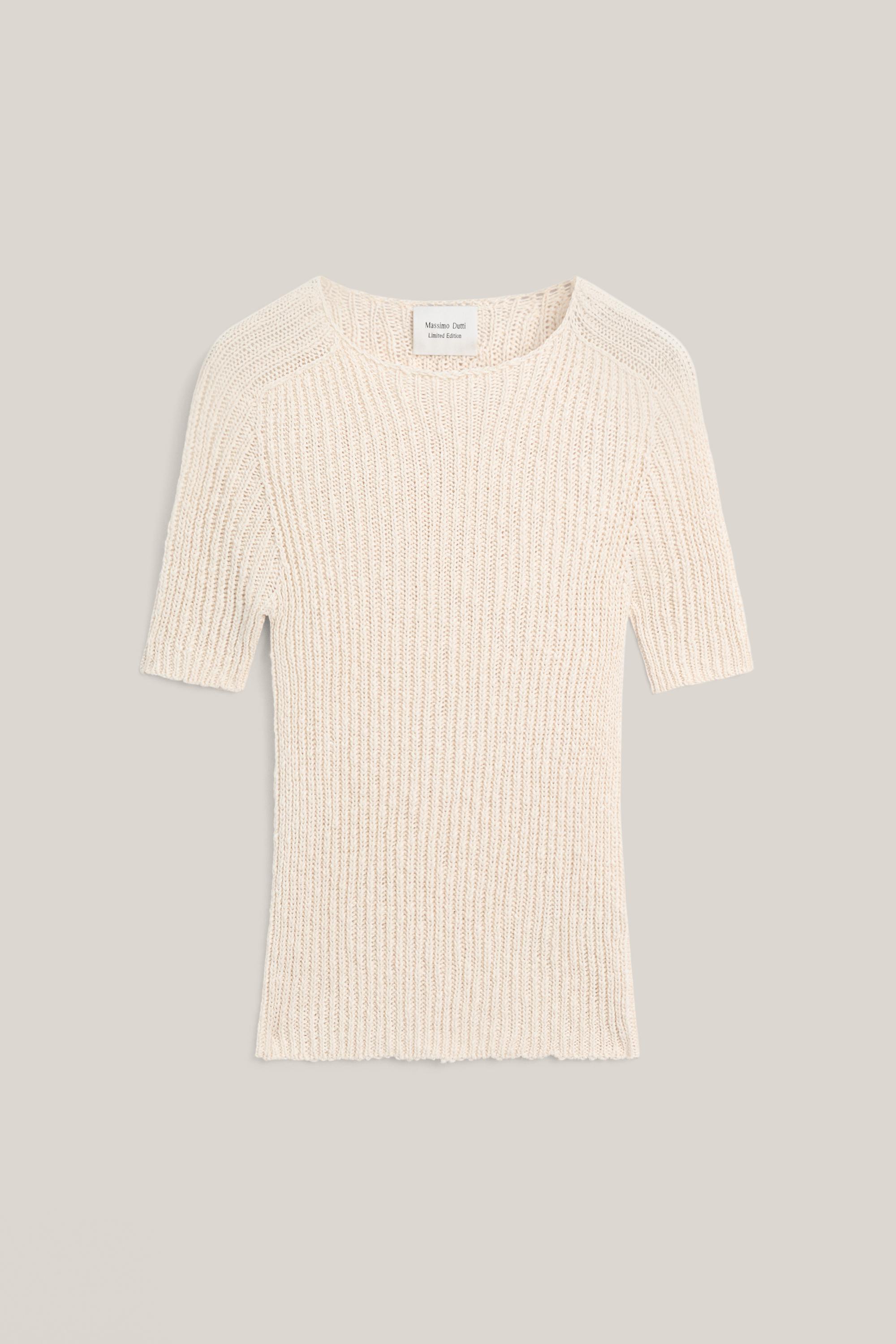 Linen blend textured knit sweater - LIMITED EDITION — CREAM