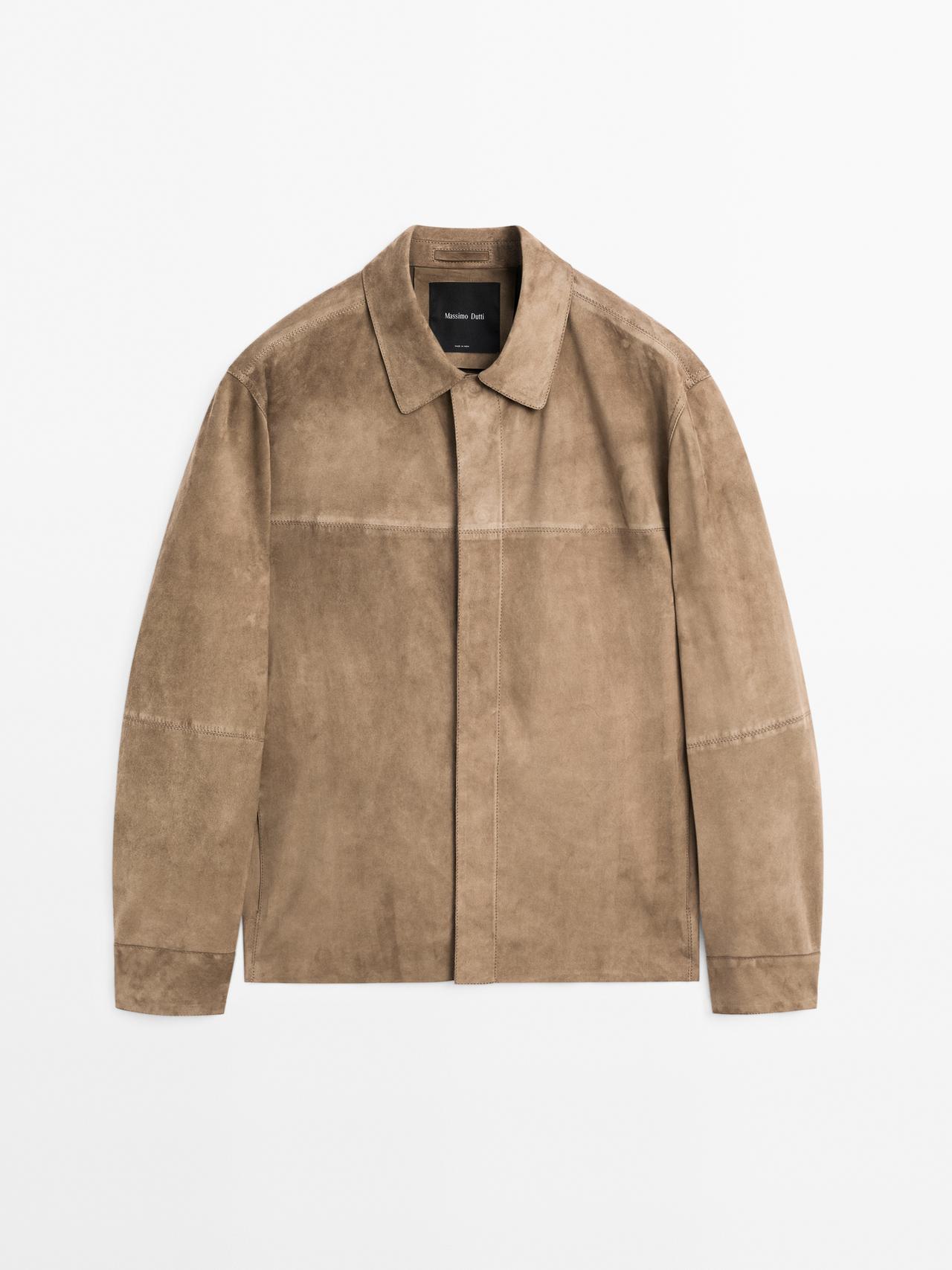 Massimo Dutti - Herre - Overskjorte I Ruskind - Mink - M