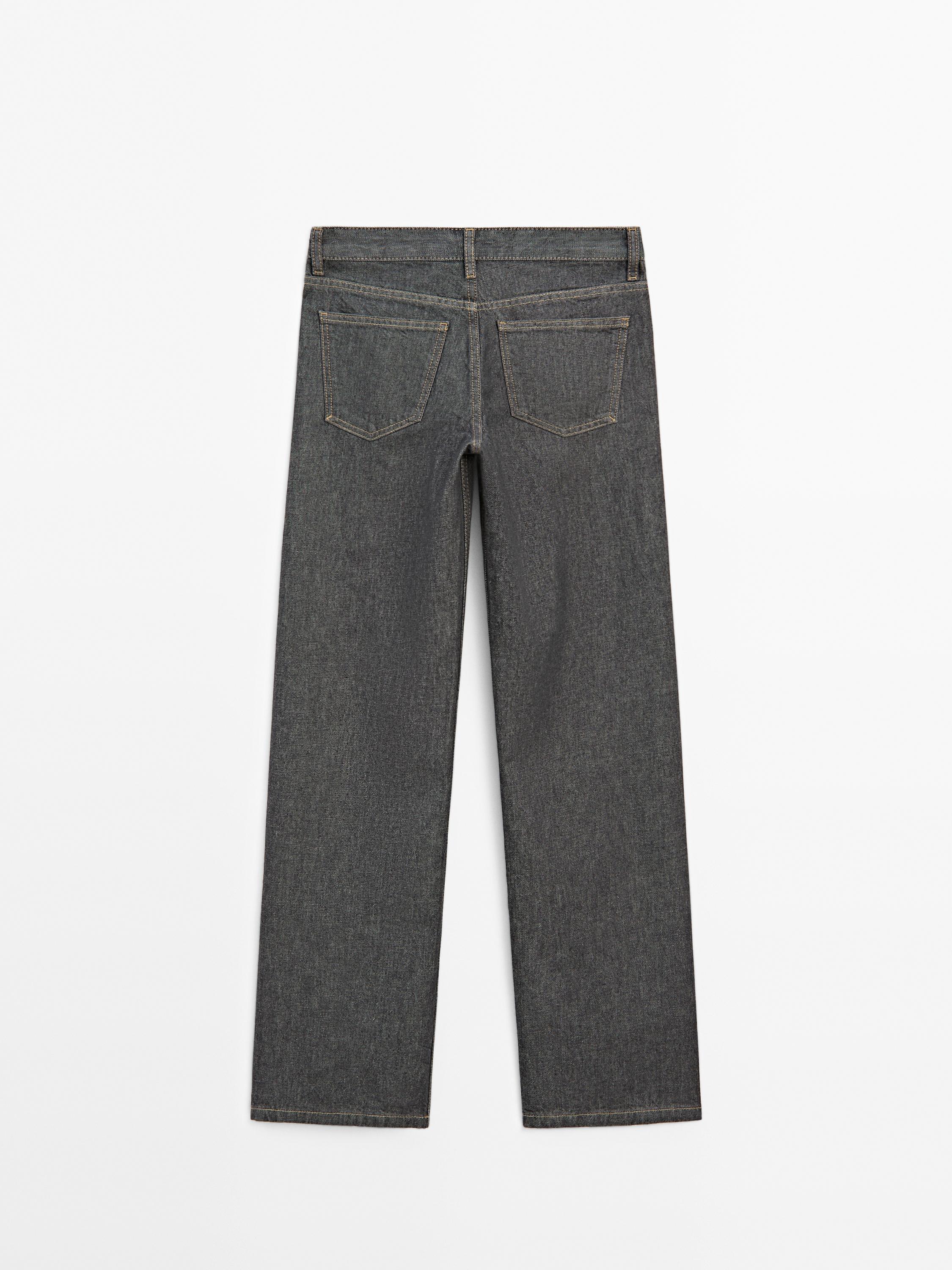 Mid-rise wide-leg cotton jeans