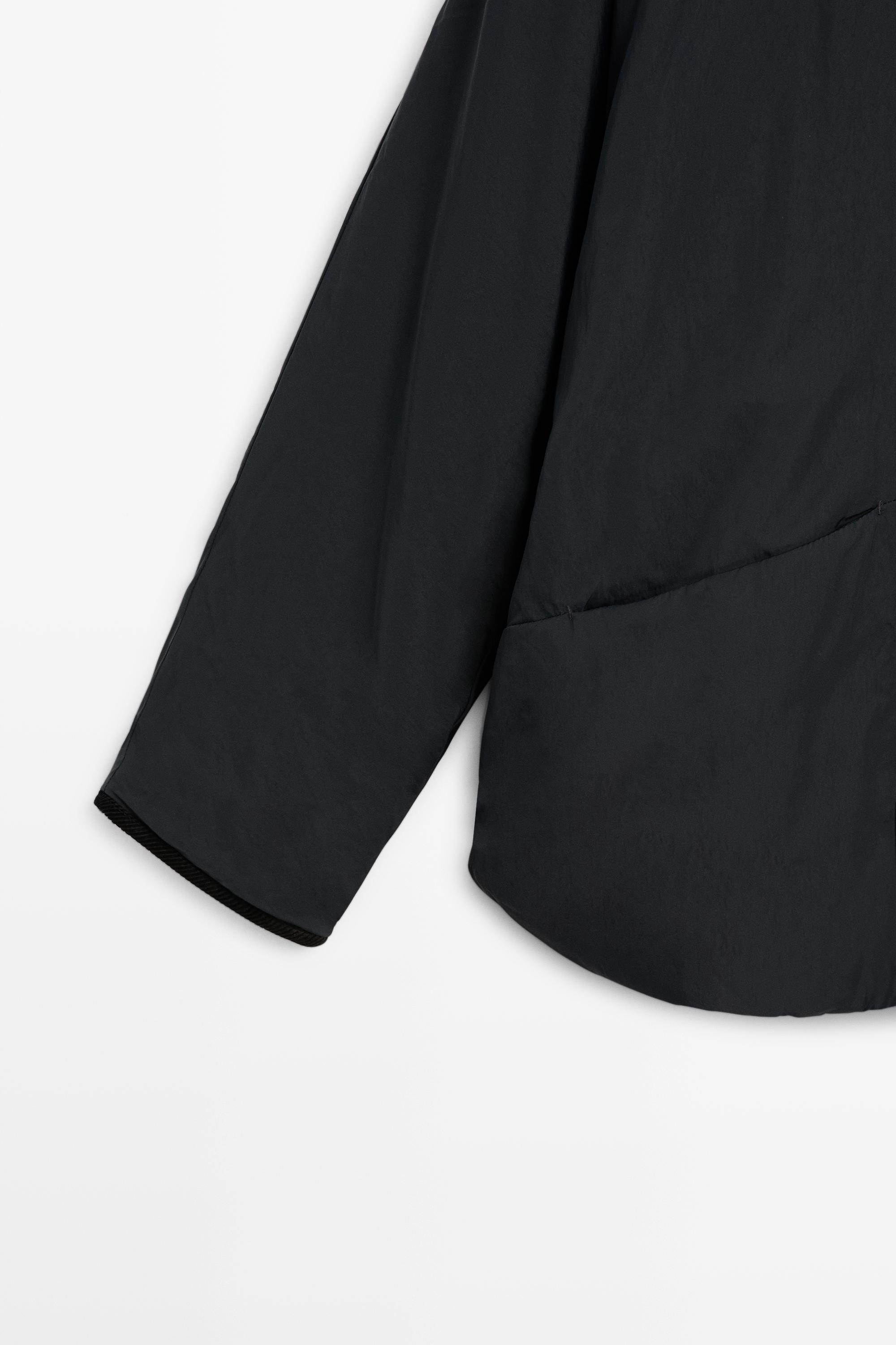 Quilted corduroy-collar parka — NAVY BLUE