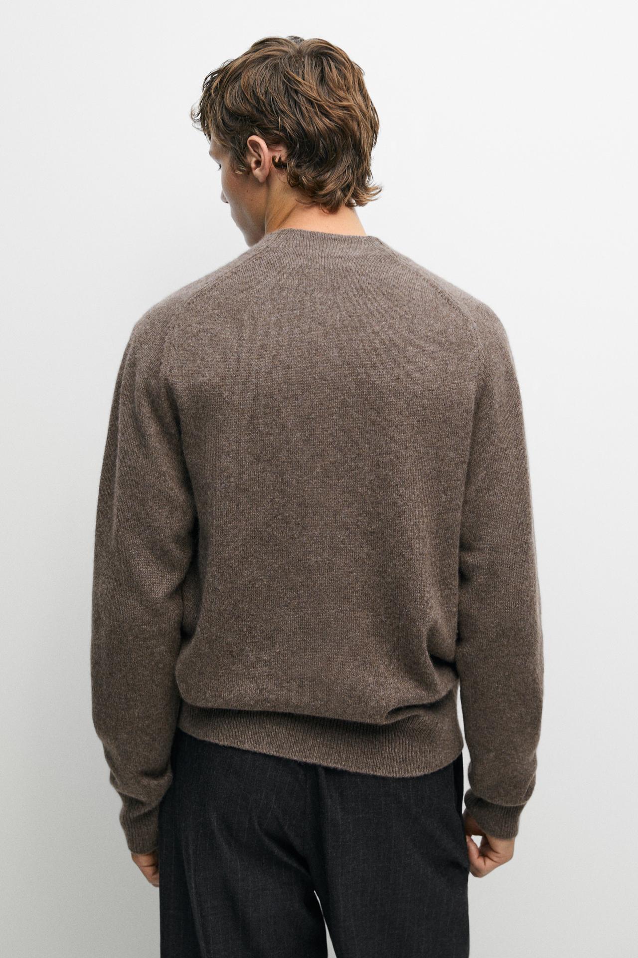 100% cashmere knit bomber cardigan — Sand