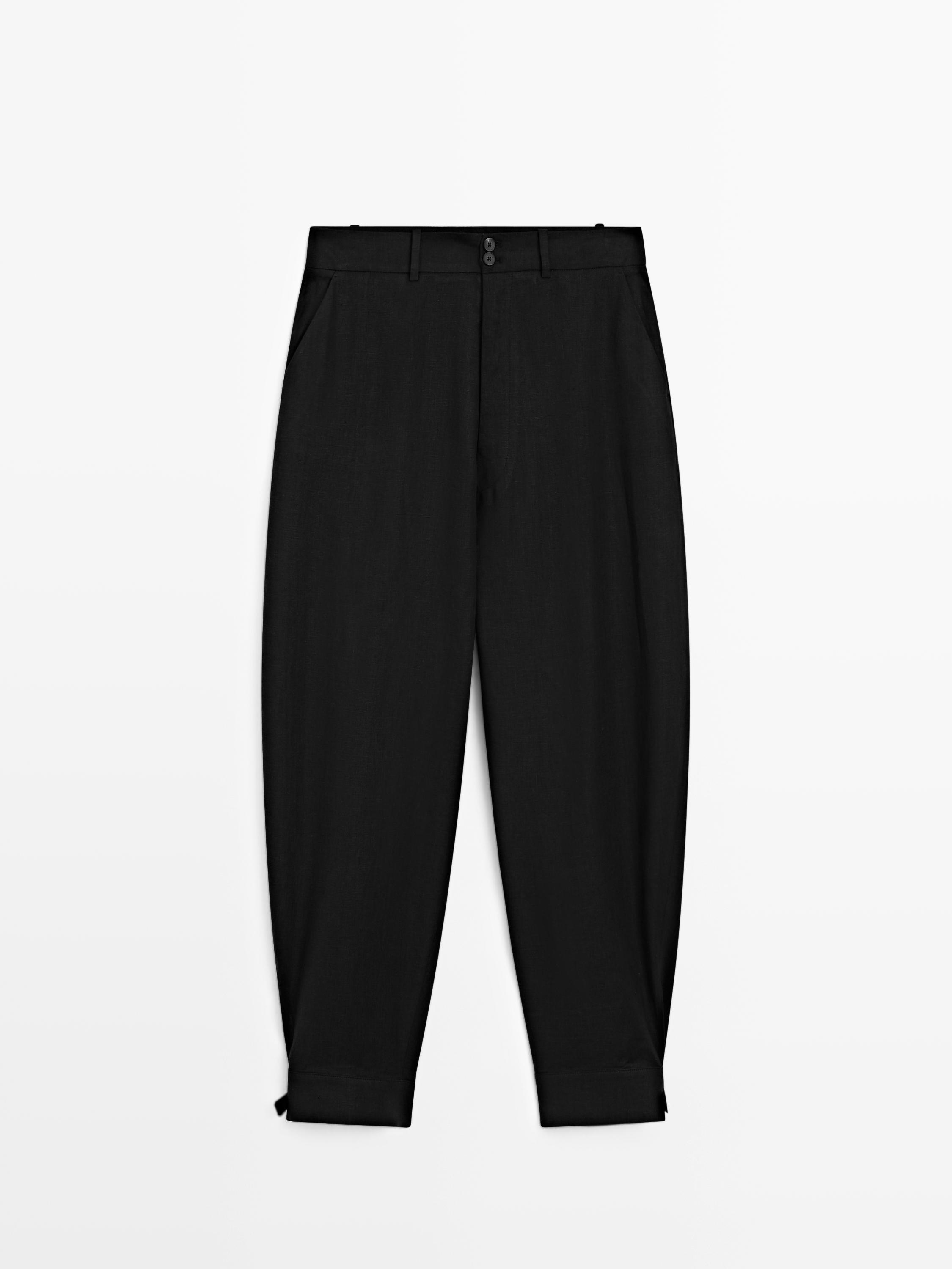 Balloon Trousers with Buckled Hem