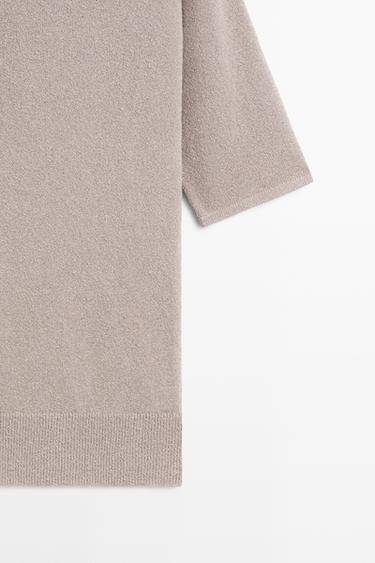 STUDIO Cotton Blend Button-Front Knit Sweater — MOLE BROWN 6