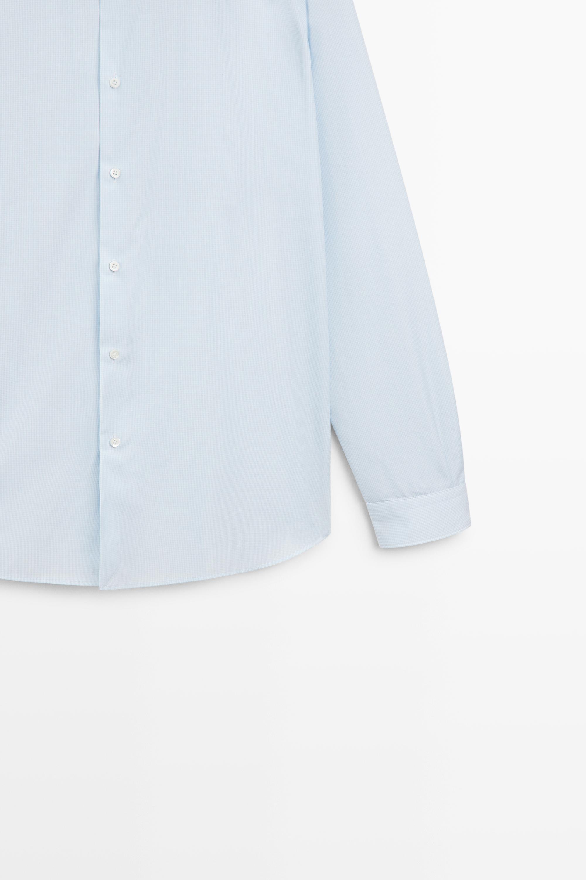 Slim fit gingham shirt — SKY BLUE