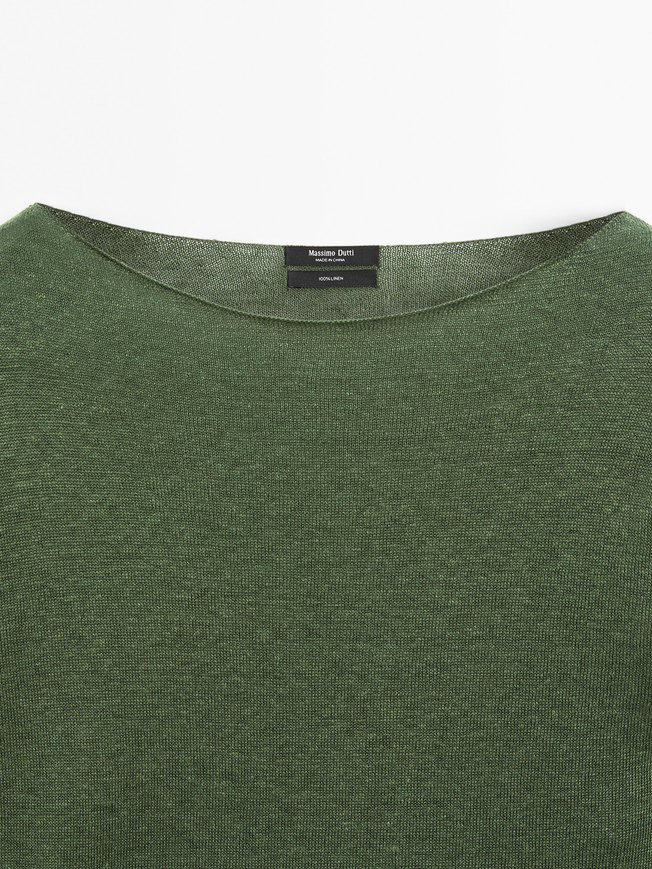 100% linen boat neck sweater
