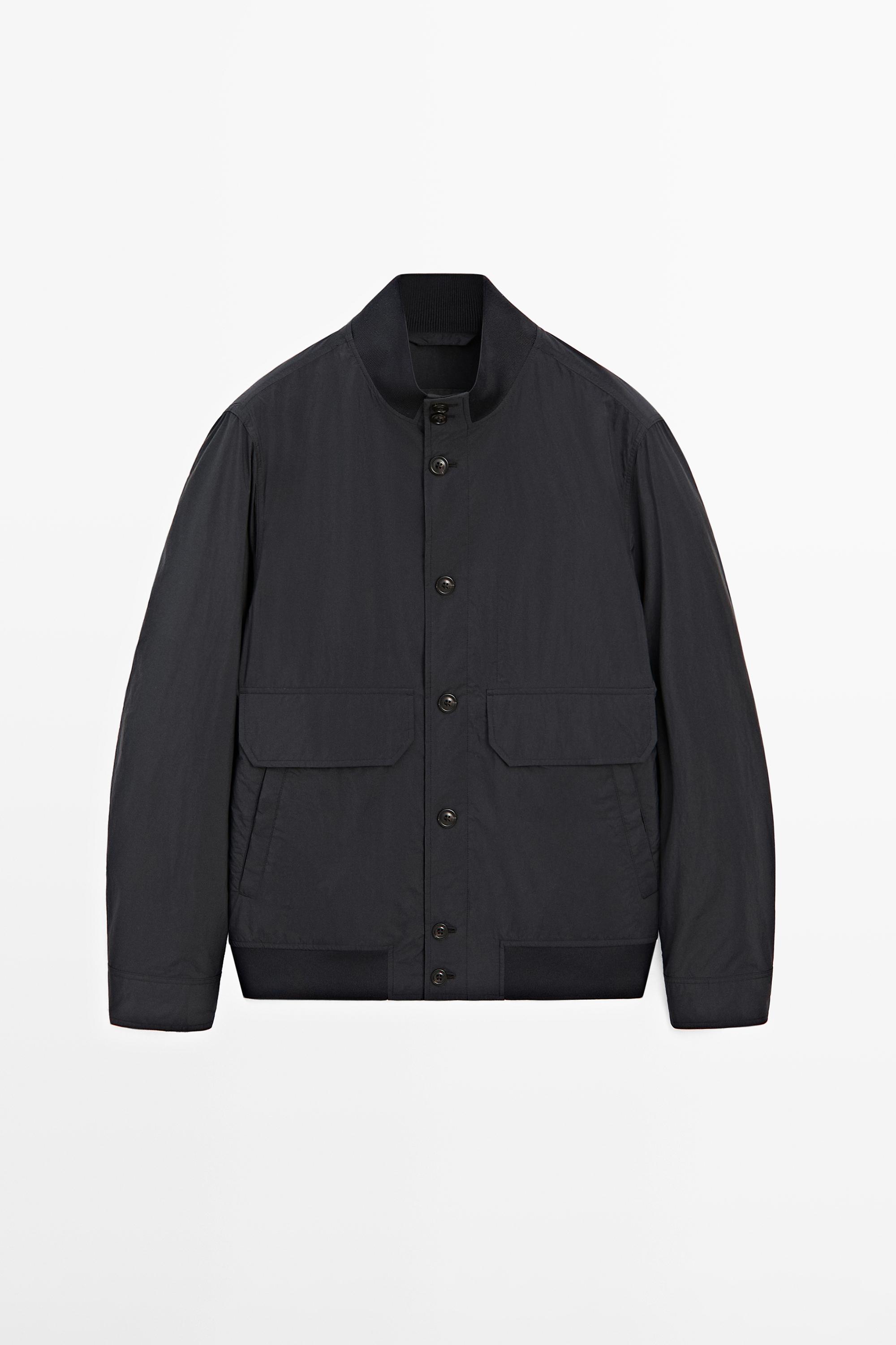 Bomber jacket with pocket details — DARK NAVY