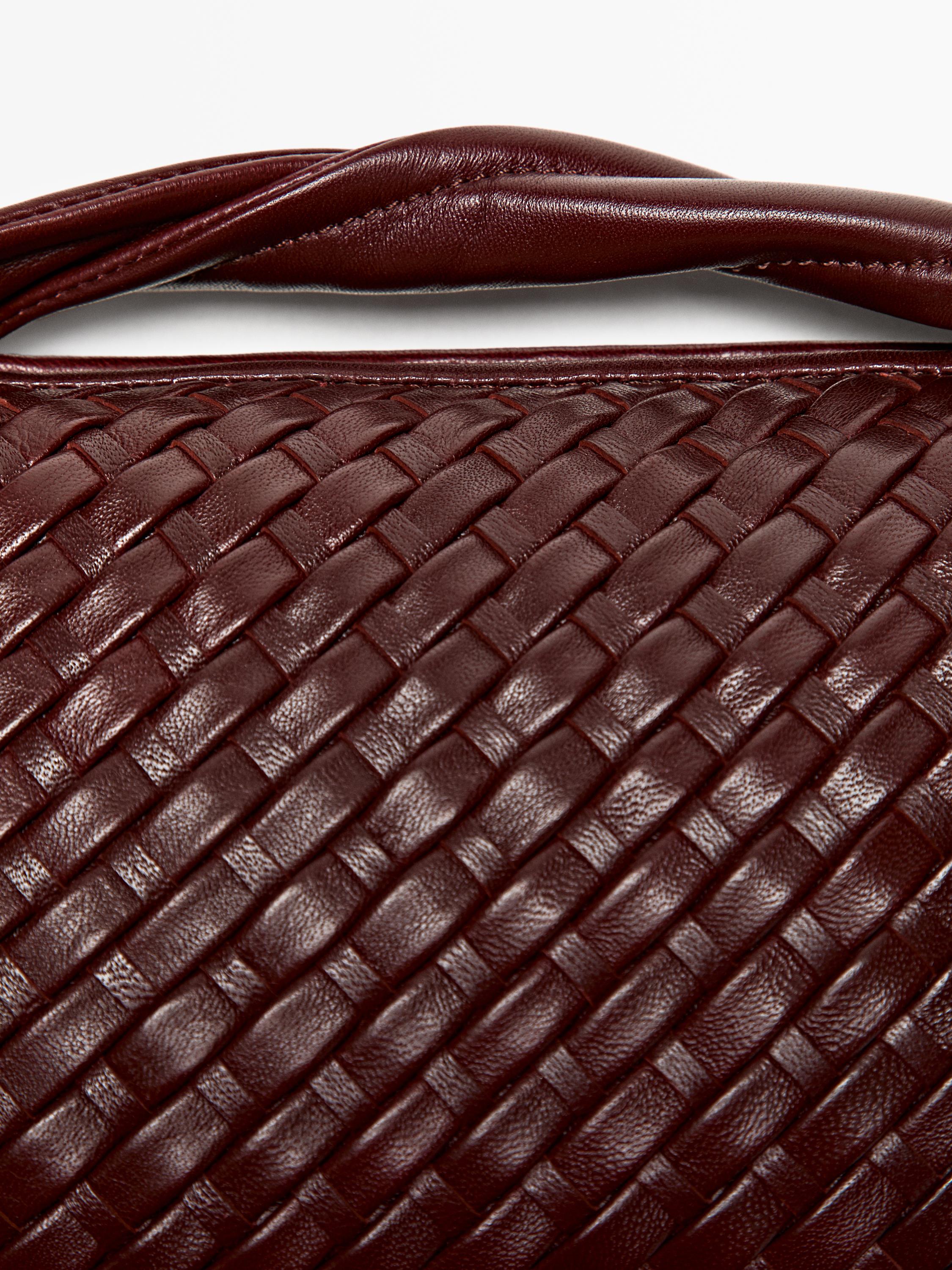 納帕軟面真皮編織迷你包