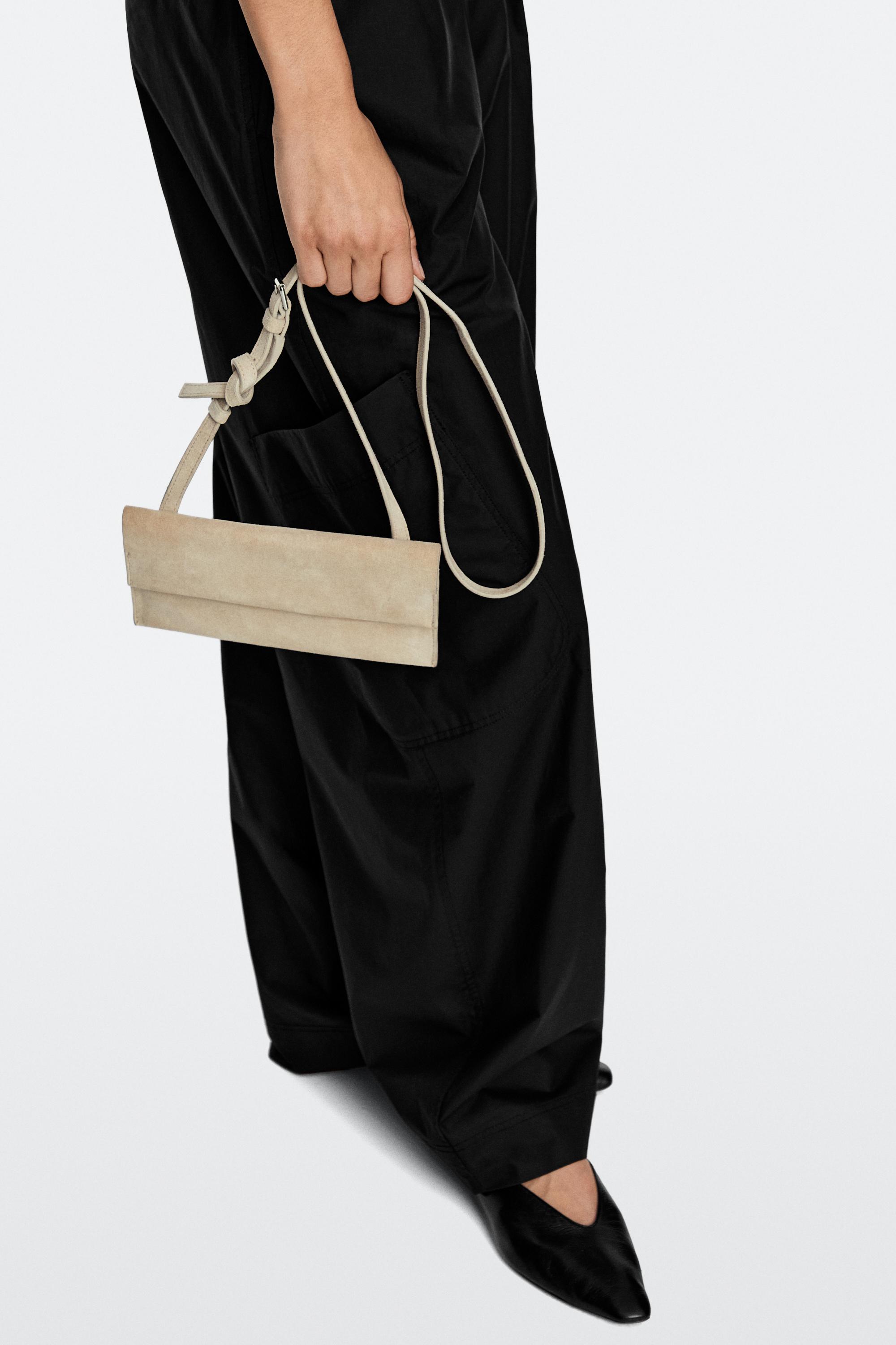 Suede leather shoulder bag