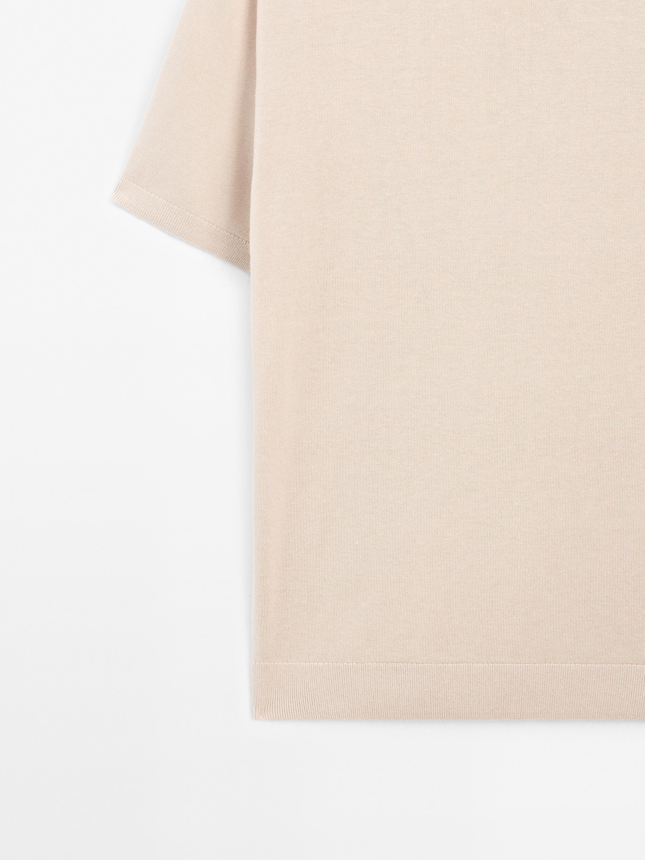Crew neck cotton blend T-shirt