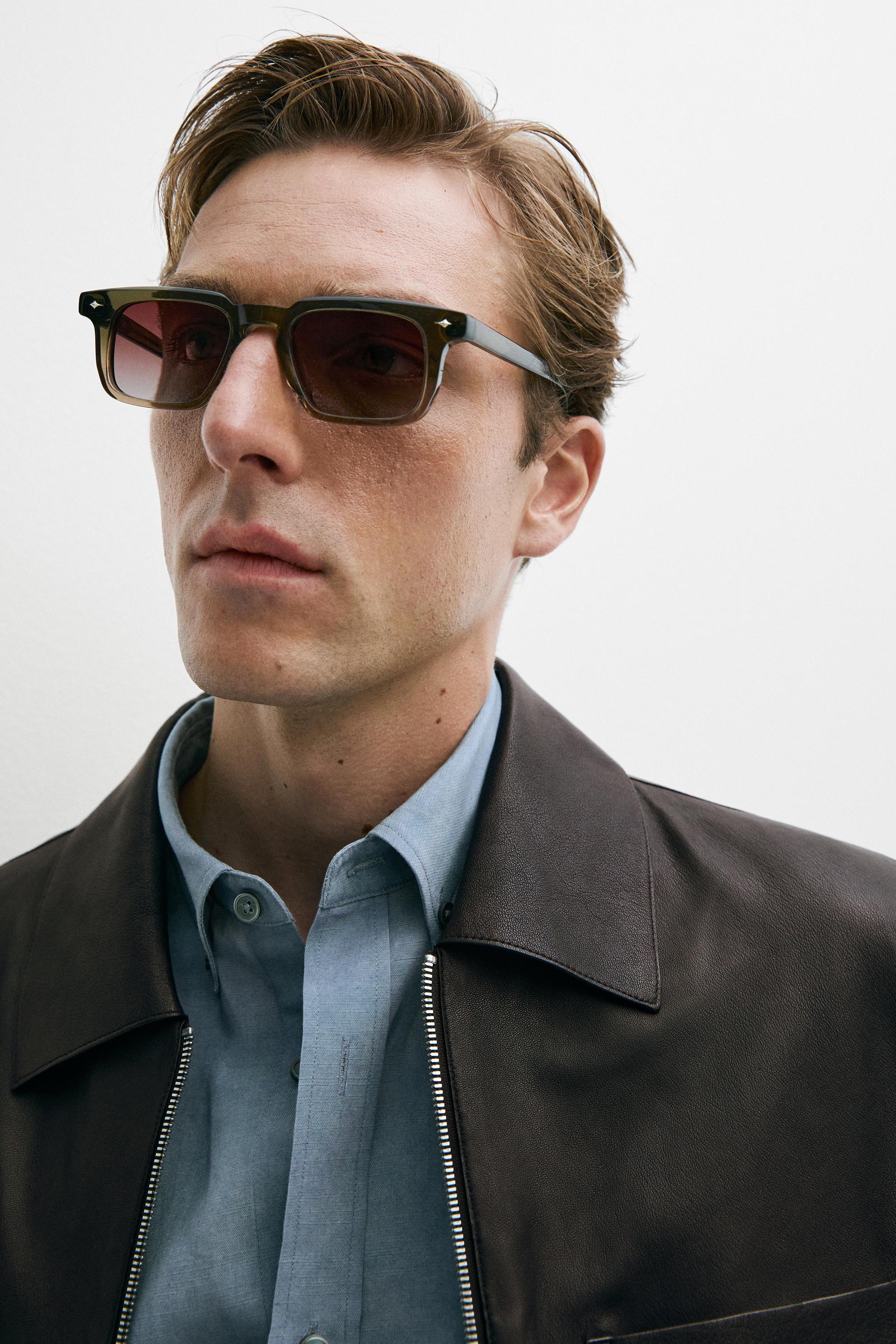 Nappa leather jacket with pocket — BROWN