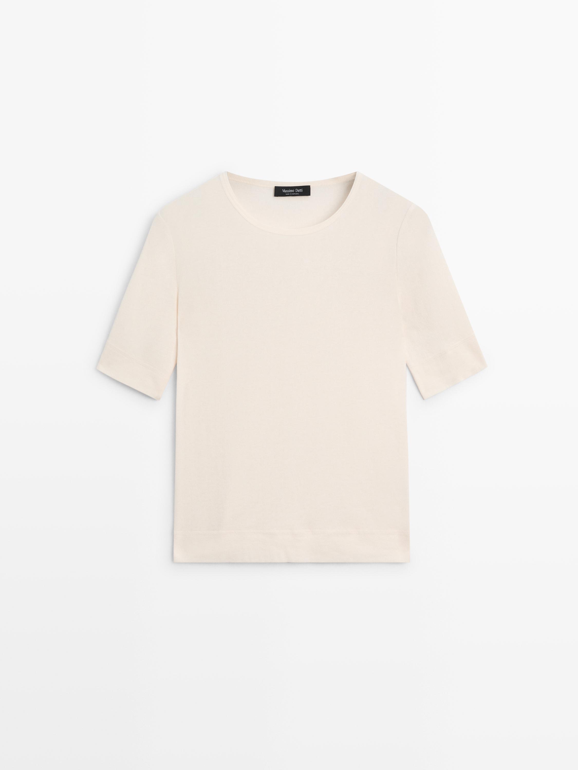 T-shirt em mistura de algodão