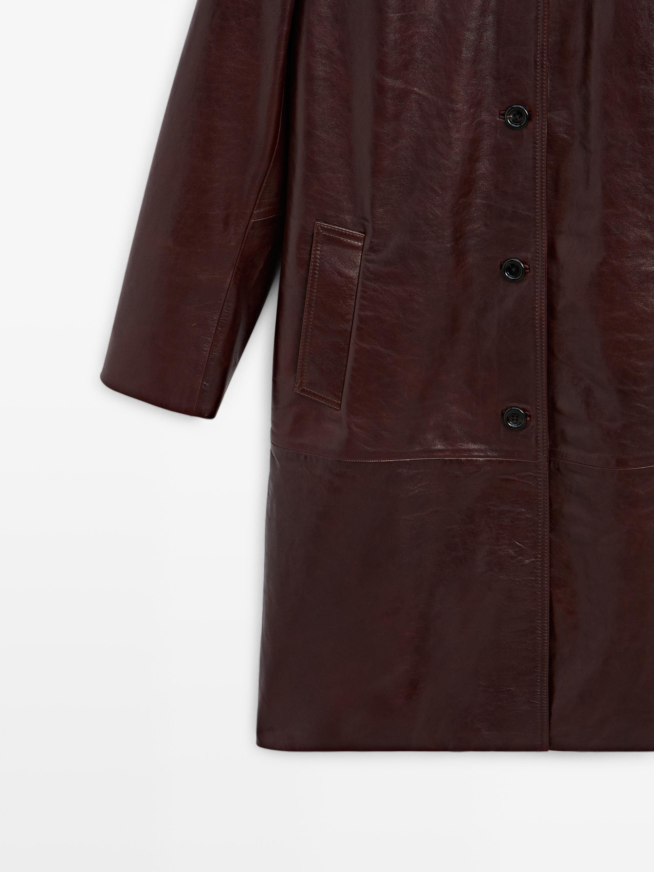 Manteau Neiman Marcus En Cuir Matelassé Bordeaux Taille S – Occasion Parfait état, Mi-long