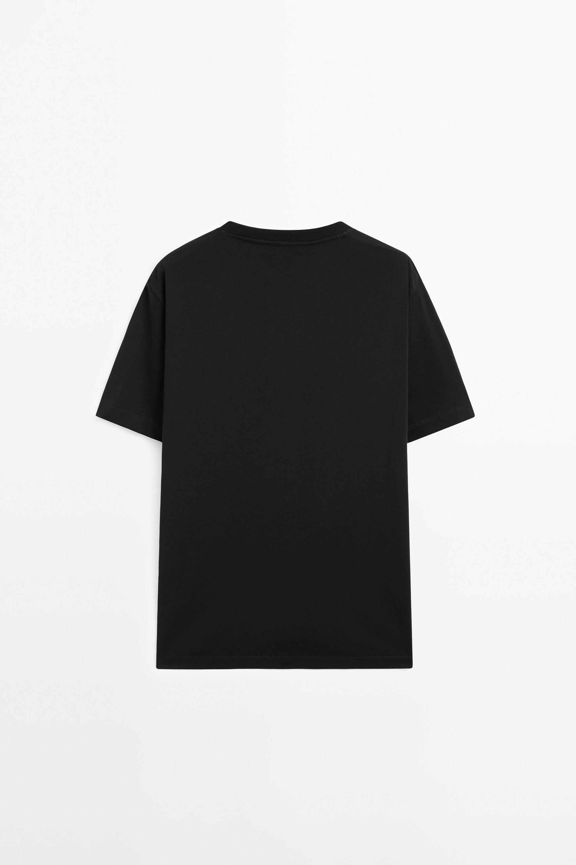 100% cotton short sleeve T-shirt — BLACK