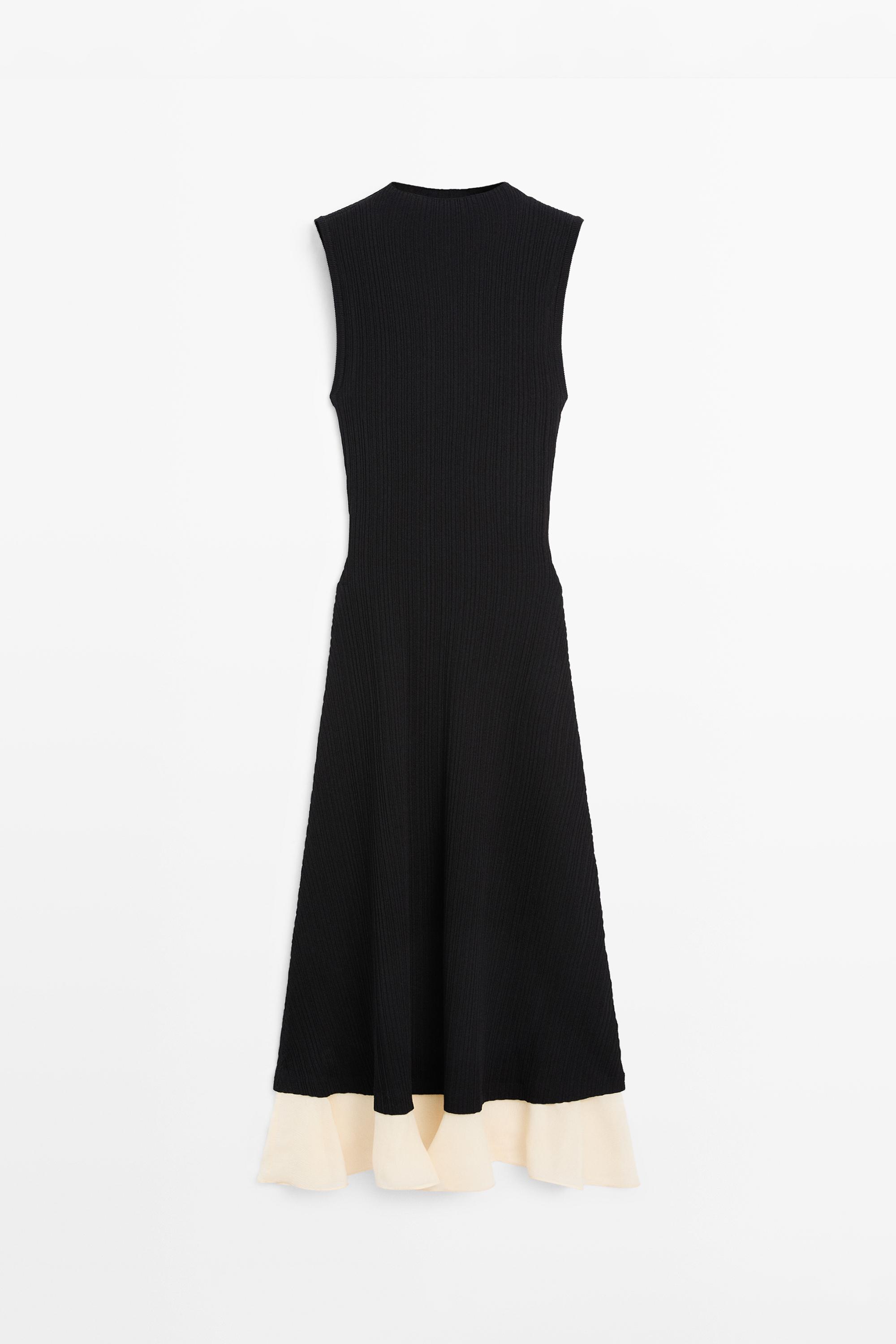black and white holiday dress Veronica Beard Charissa Stretch-Cotton Midi Dress | Black main image 0