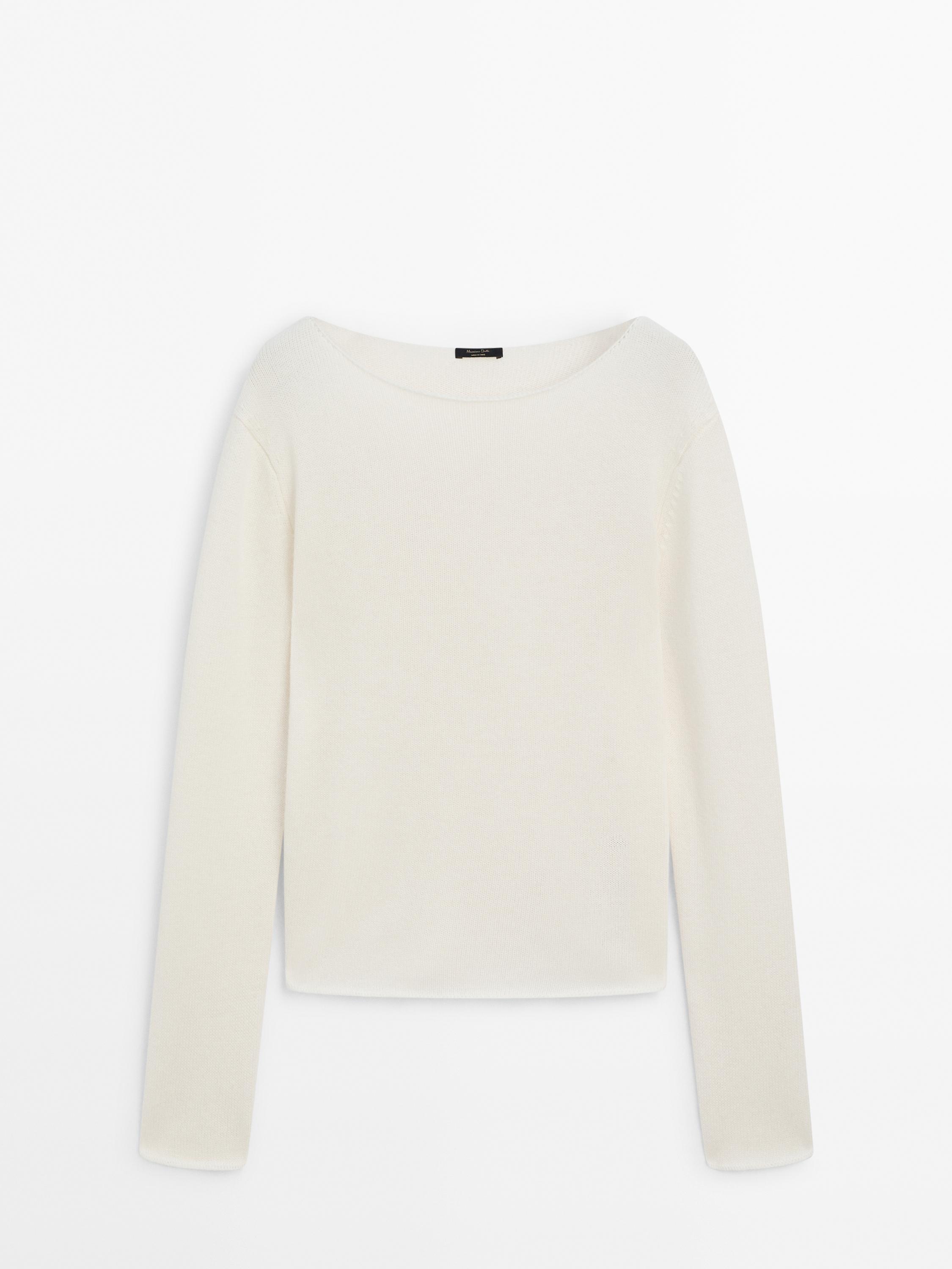 Pull en maille fine et laine à liserés