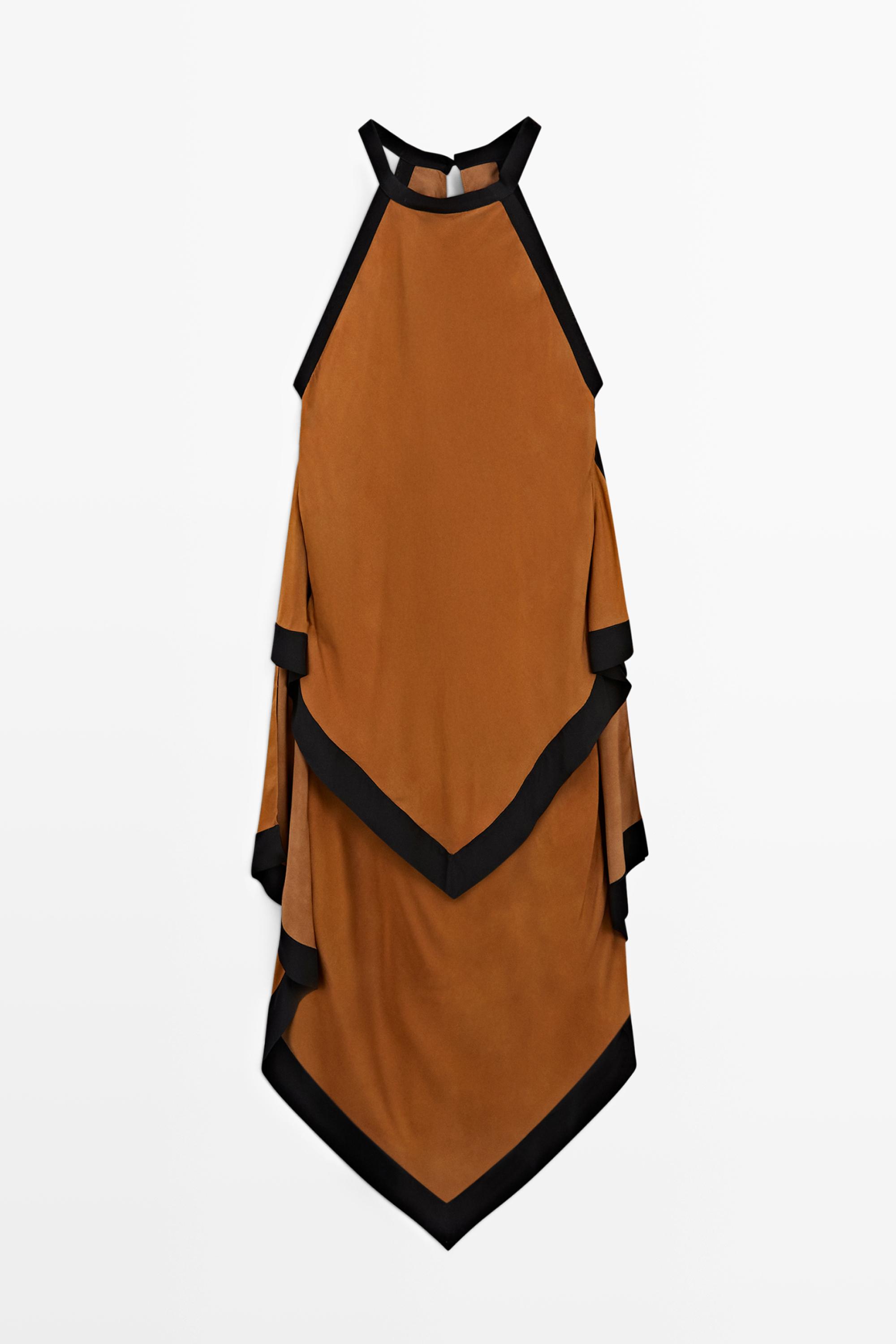 Midi dress with contrast layers — Washed