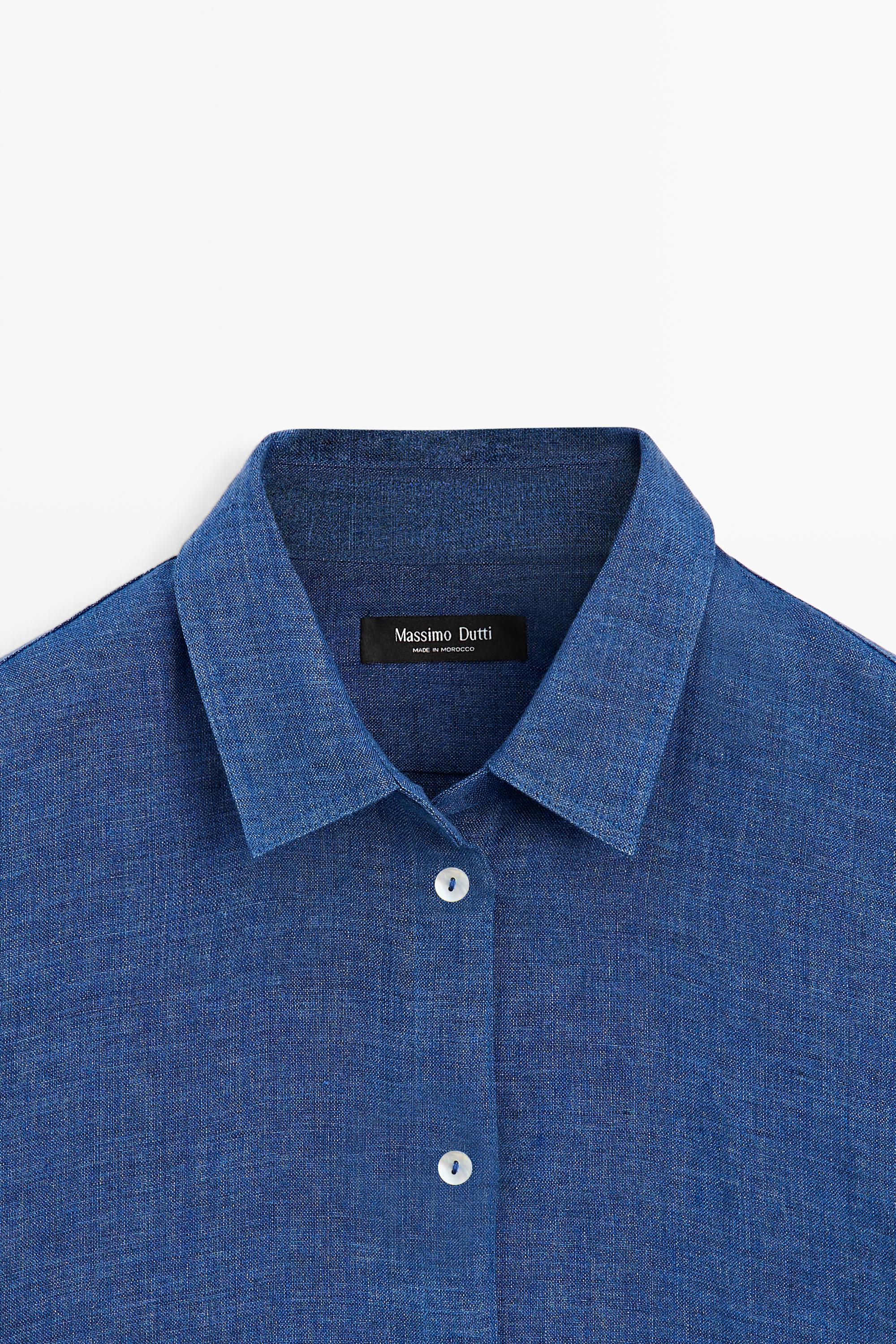 Flowing 100% linen shirt — INDIGO