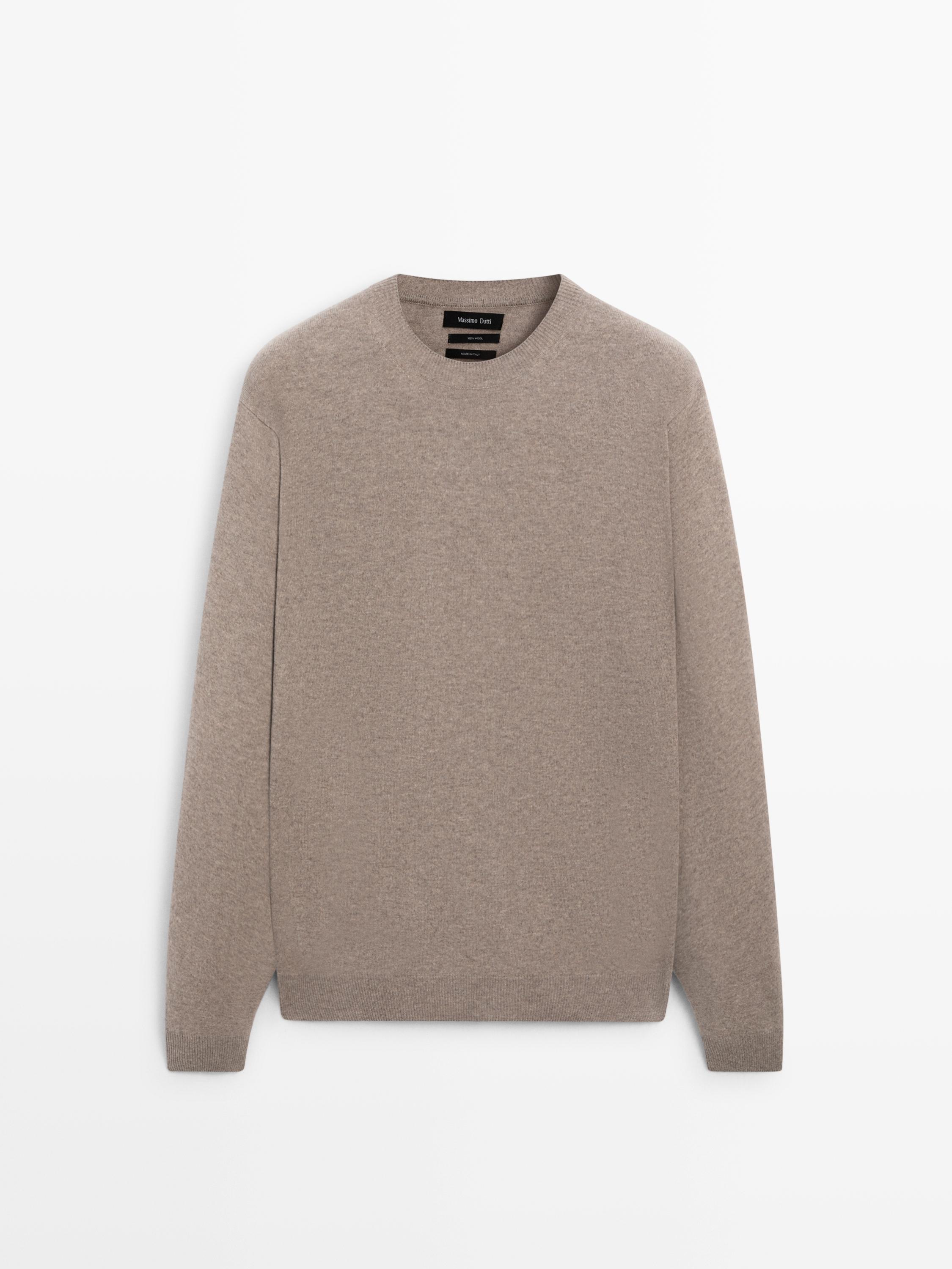 100% wool knit sweater — MINK
