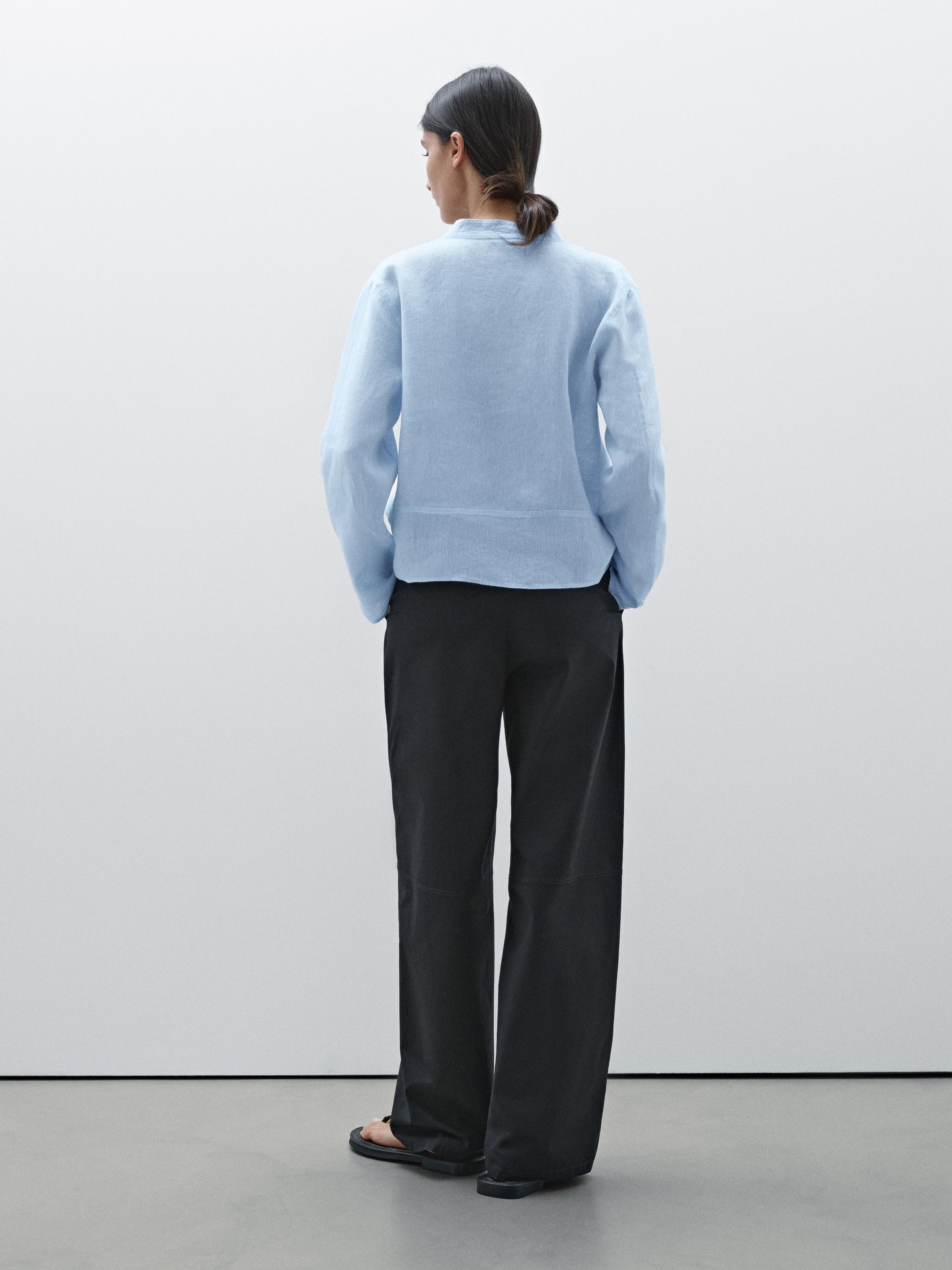 100% linen chambray shirt