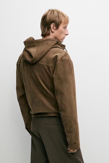Hooded suede jacket — MEDIUM ECRU 5